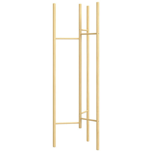 Nordic style clothes rack in solid wood, 6 rods, natural finish