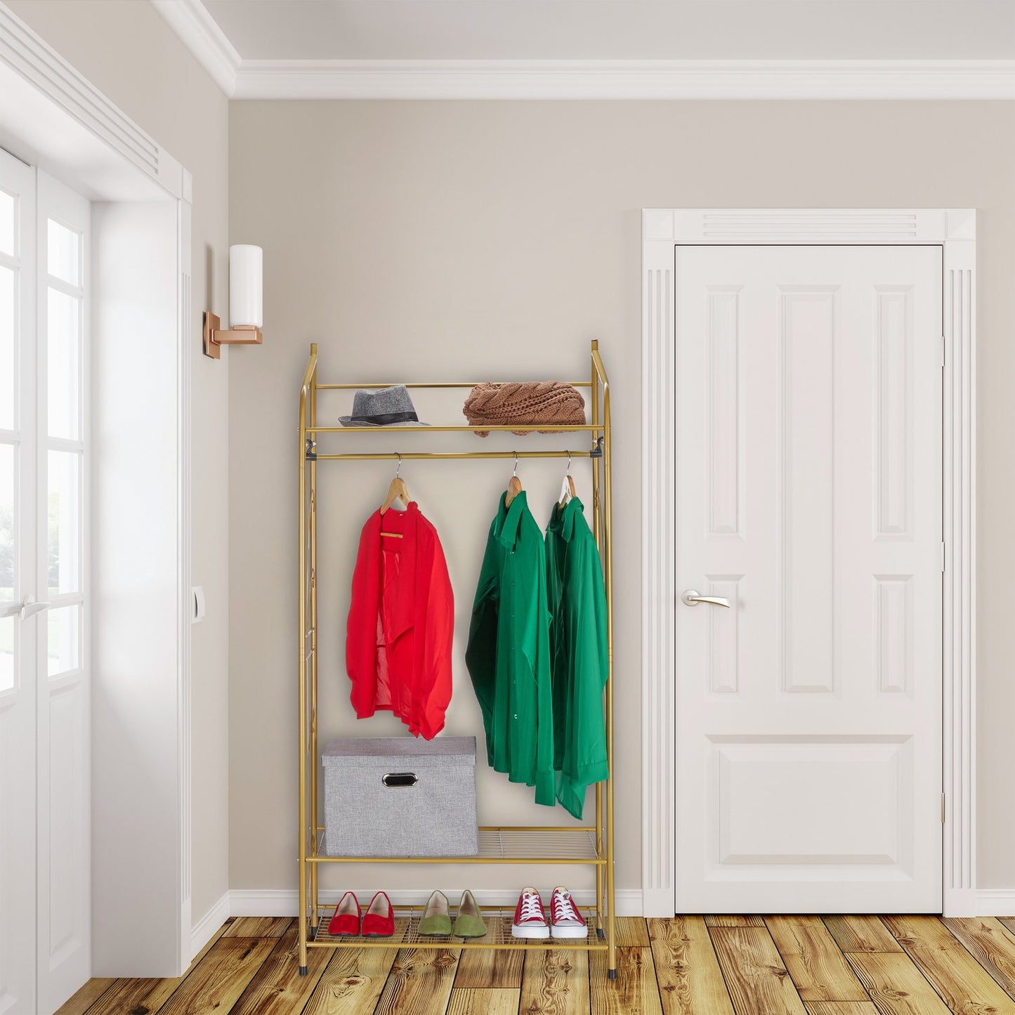 Coat Rack With 3 Shelves