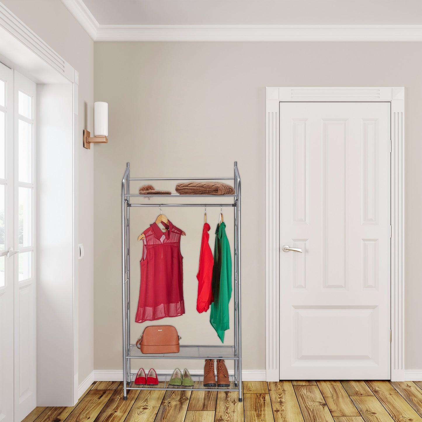 Coat Rack With 3 Shelves