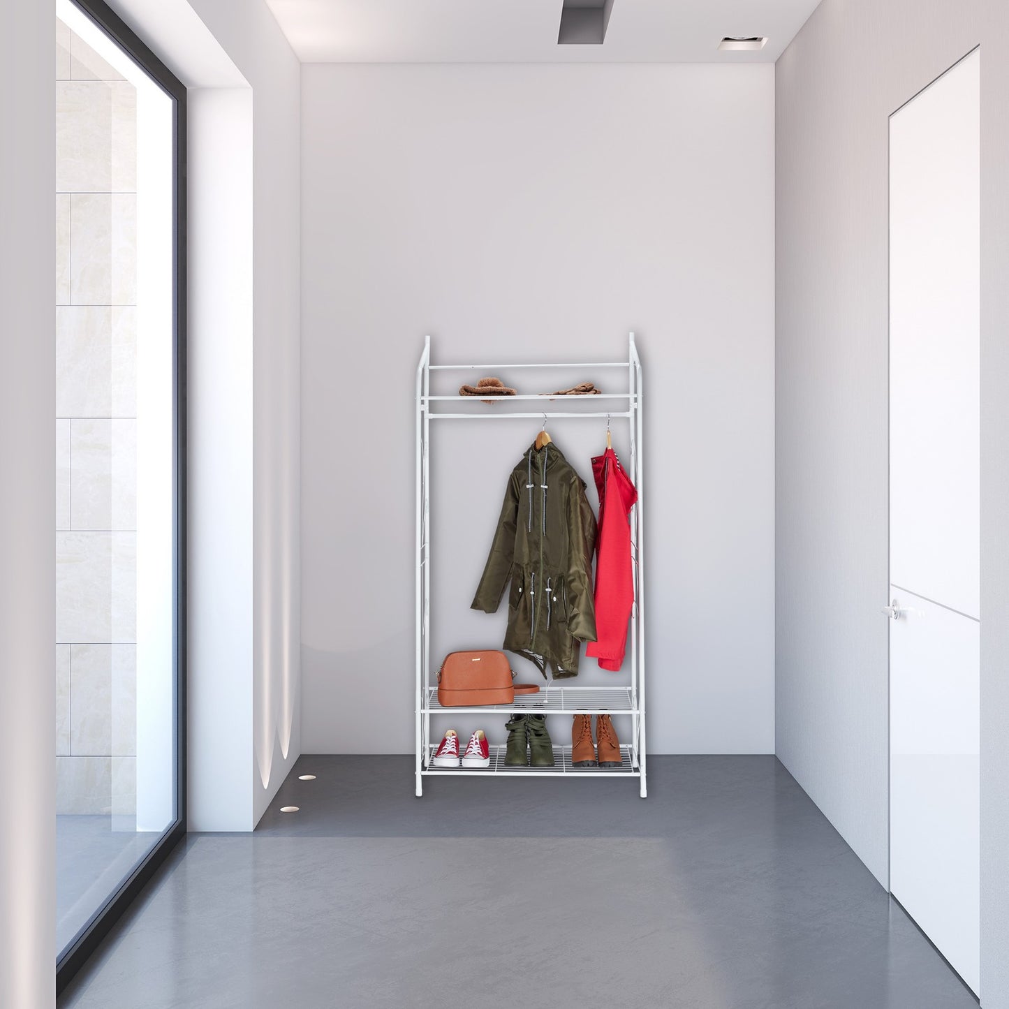 Coat Rack With 3 Shelves