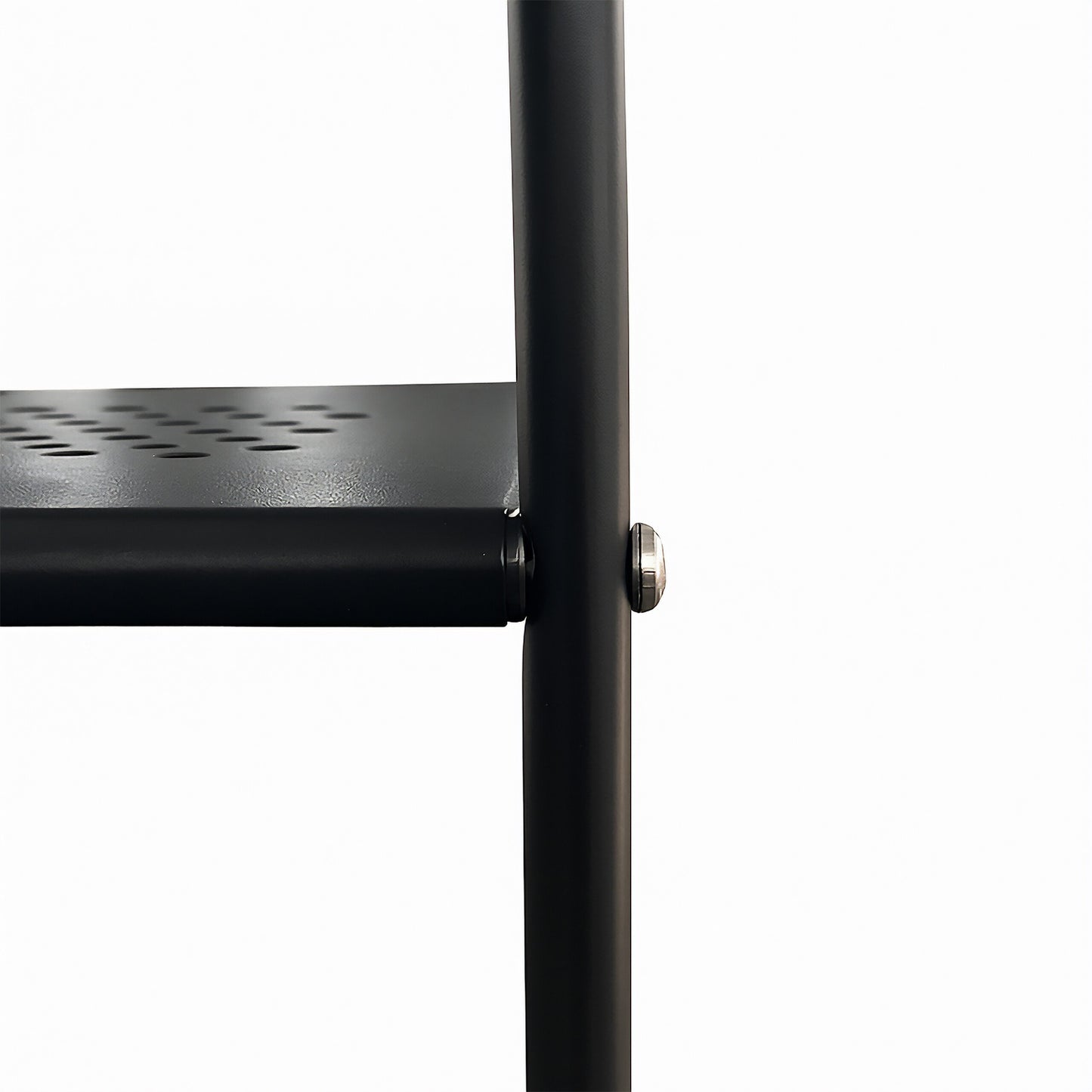 Coat Rack with 5 Shelves – Black Metal, Freestanding
