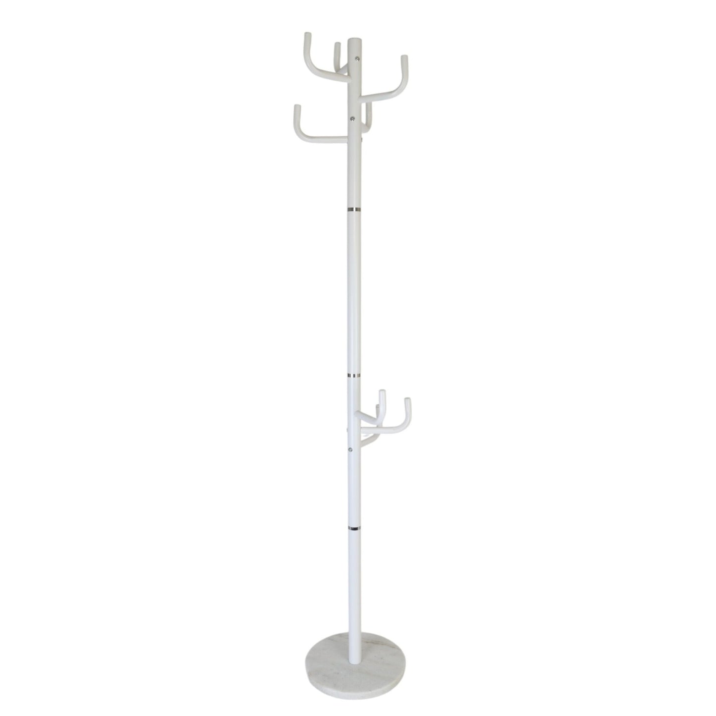 Coat Rack with 8 Hooks, Iron Frame, Marble Base