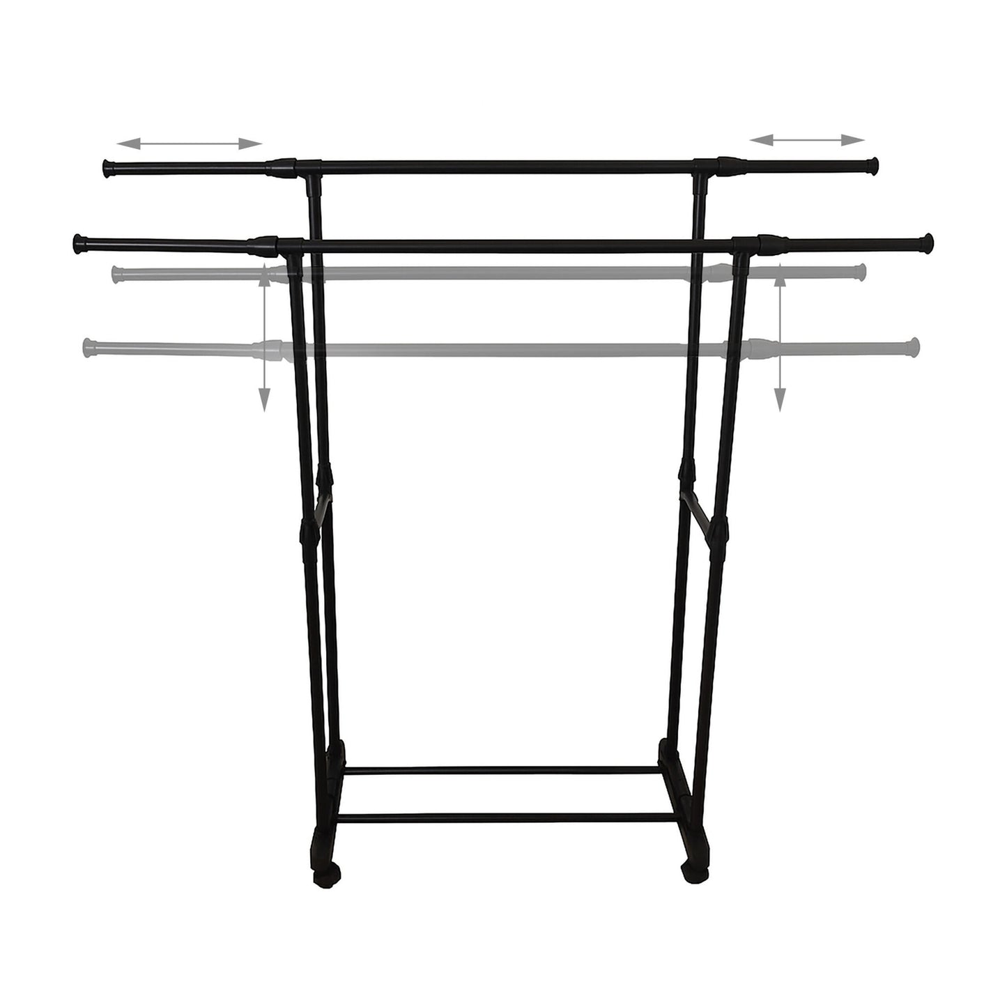 Coat Rack with Adjustable Rails and Castors