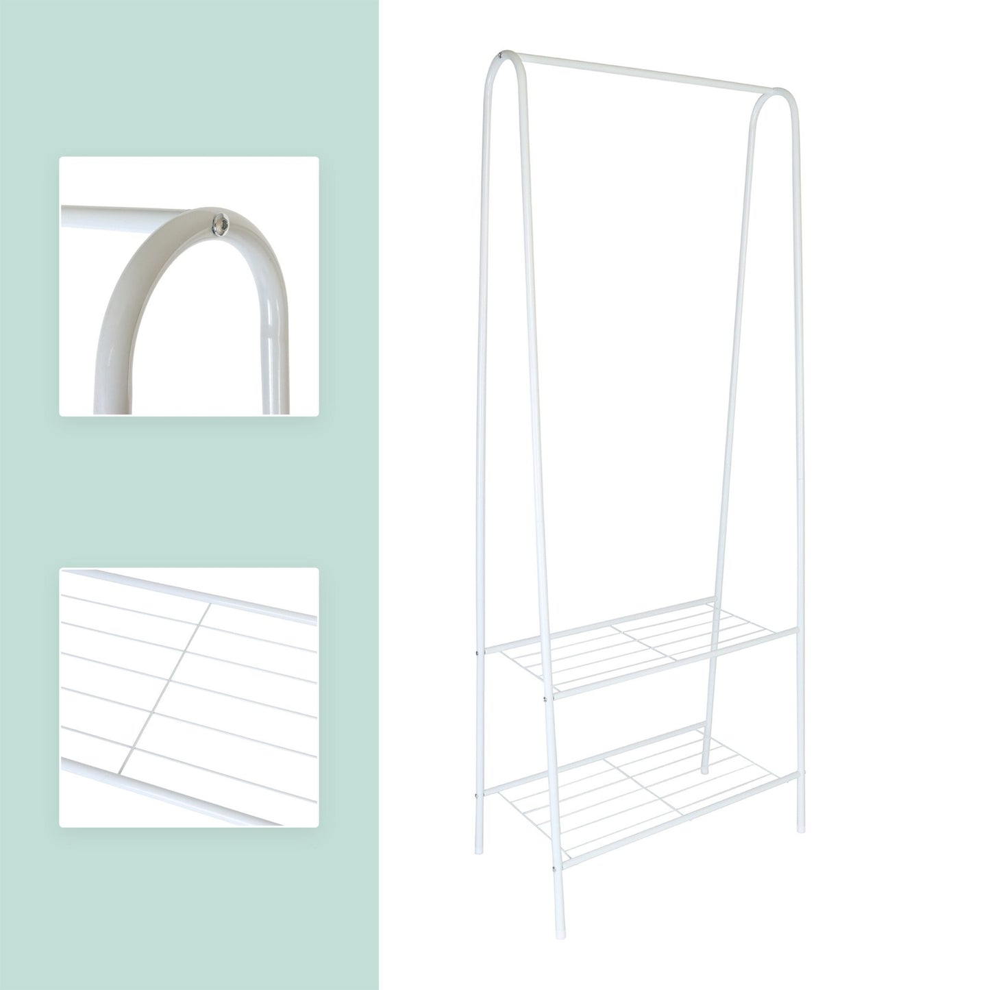 Coat Rack with Shelves – Slim Iron, Space-Saving Design