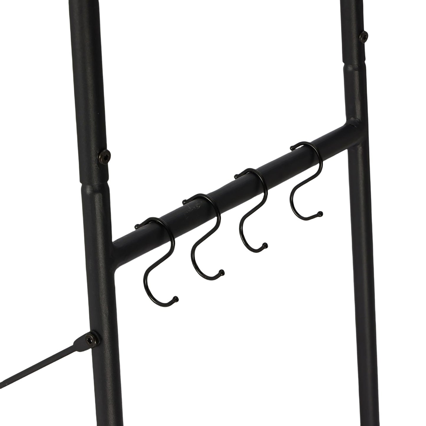 Coat Rack with Shoe Shelf, Metal Frame, Wood Shelves