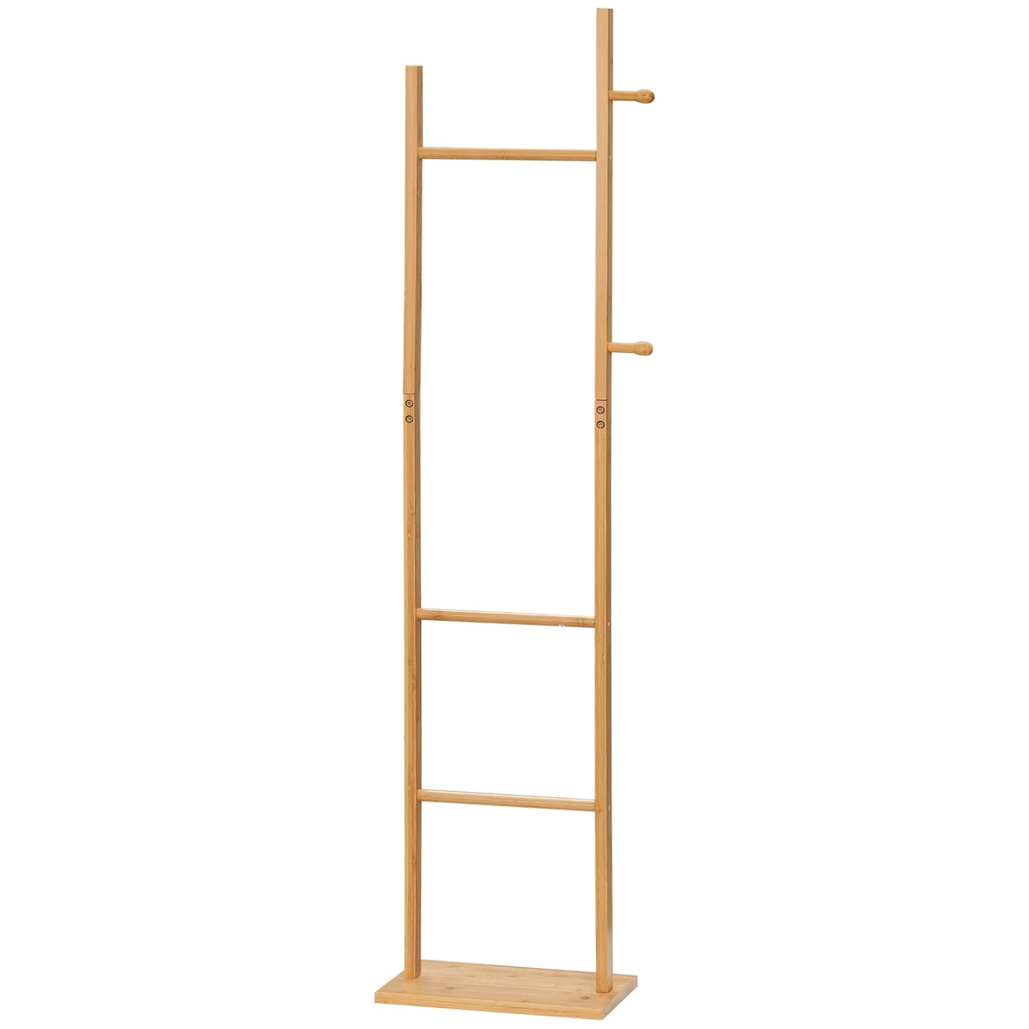 Natural bamboo coat hanger - 2 hooks, 3 rods, 36x24x168 cm