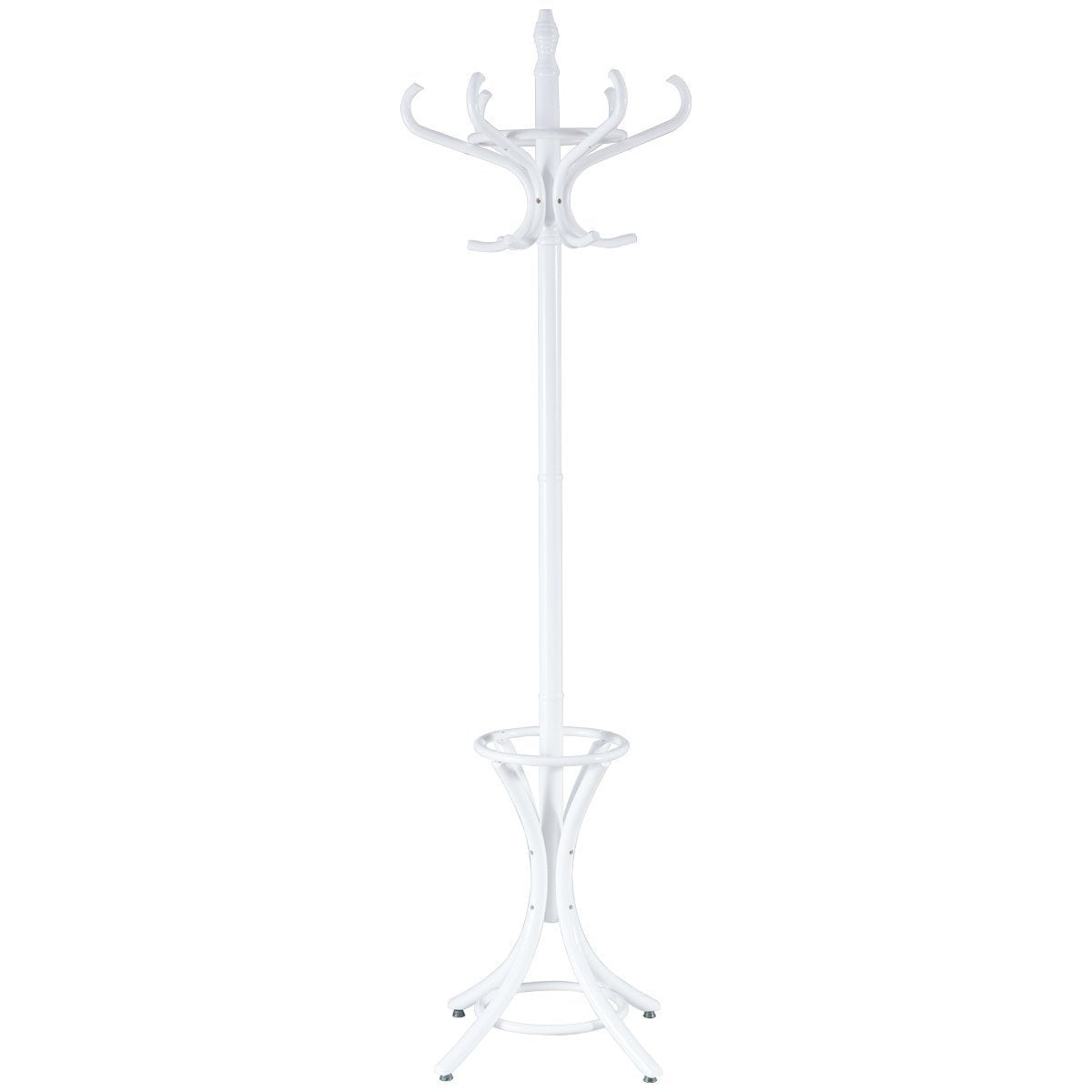 Coat rack coat rack jacket rack with umbrella stand 12 coat hooks-white