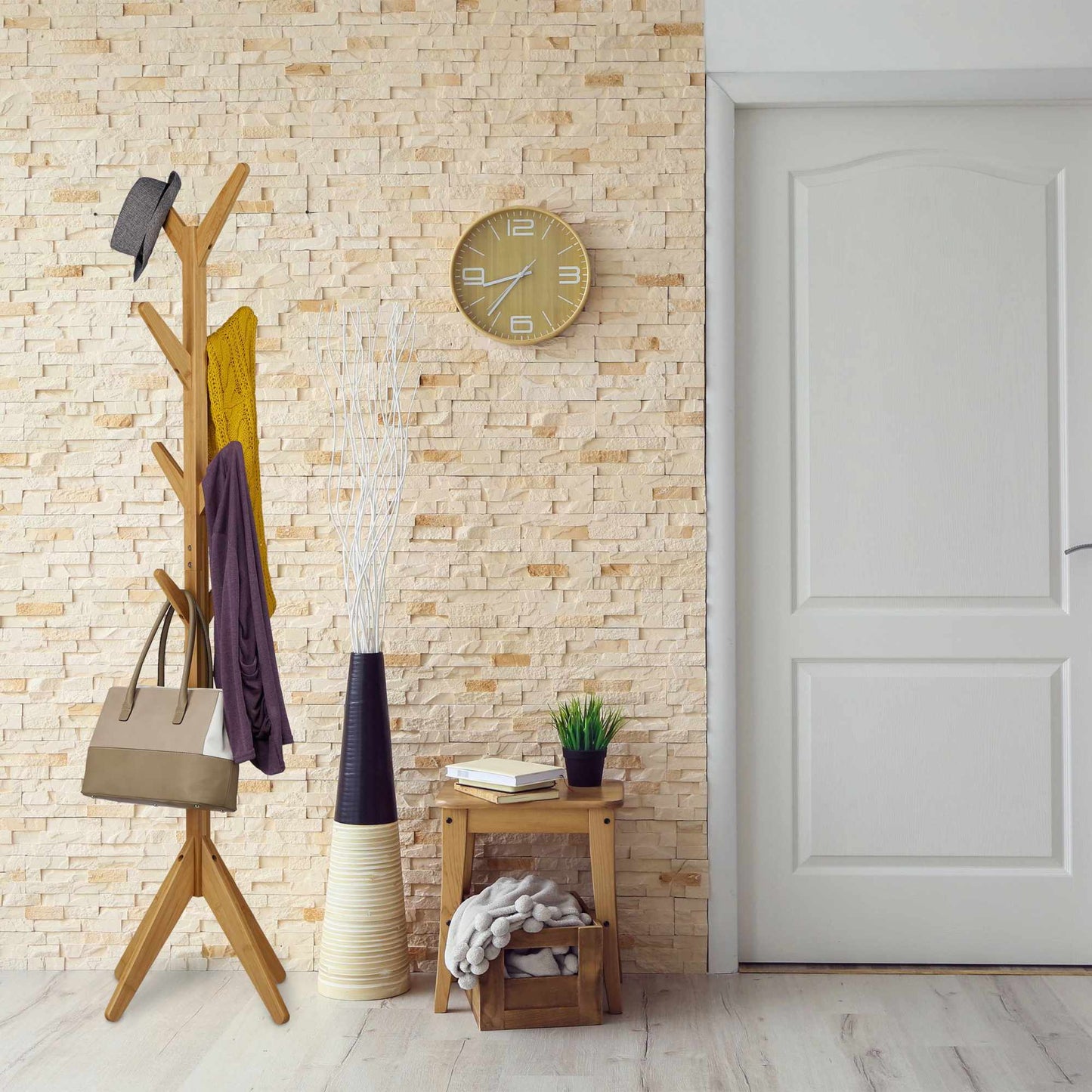 Coat rack in bamboo Tree-shaped