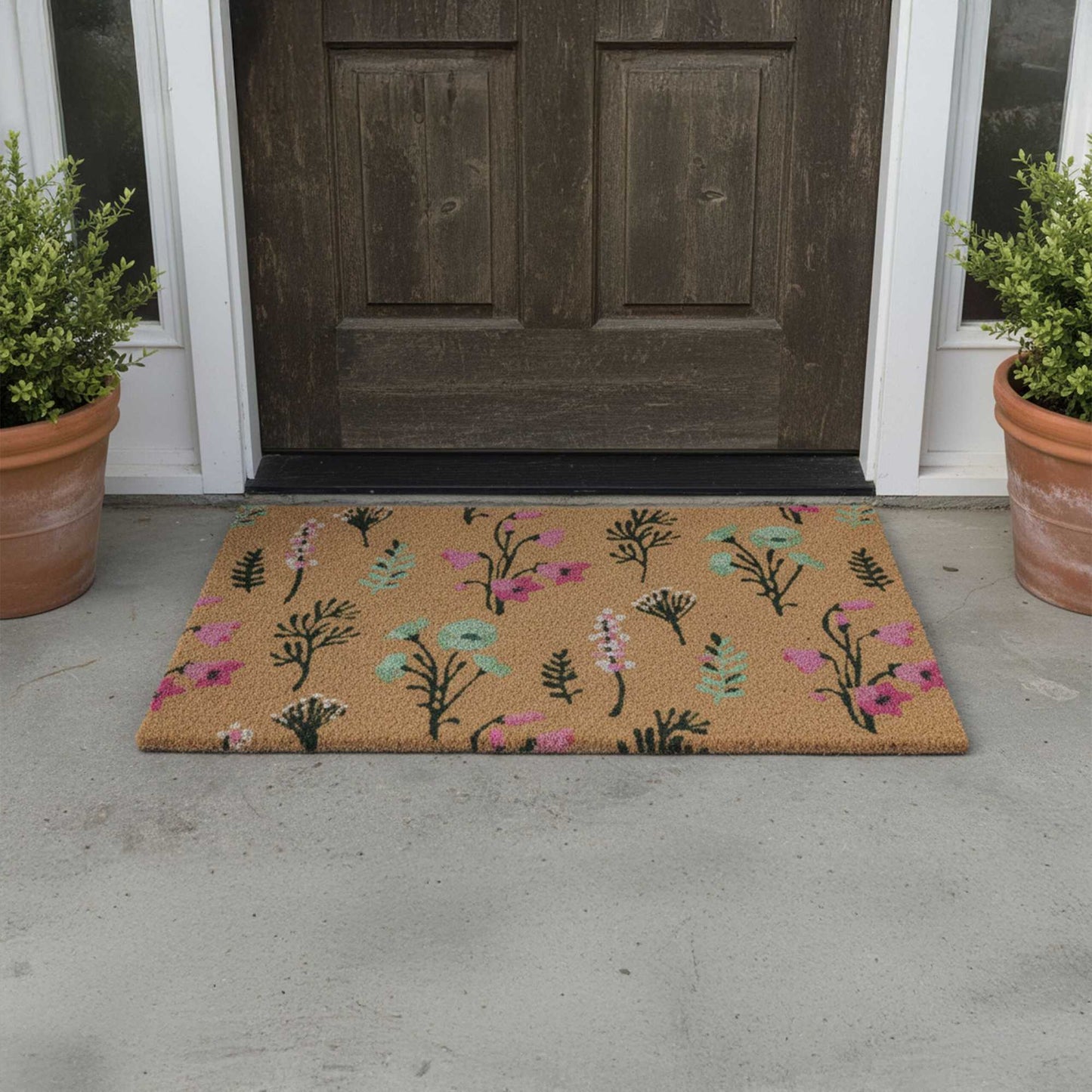 Coconut Doormat, Botanical Design, 60 x 40 cm
