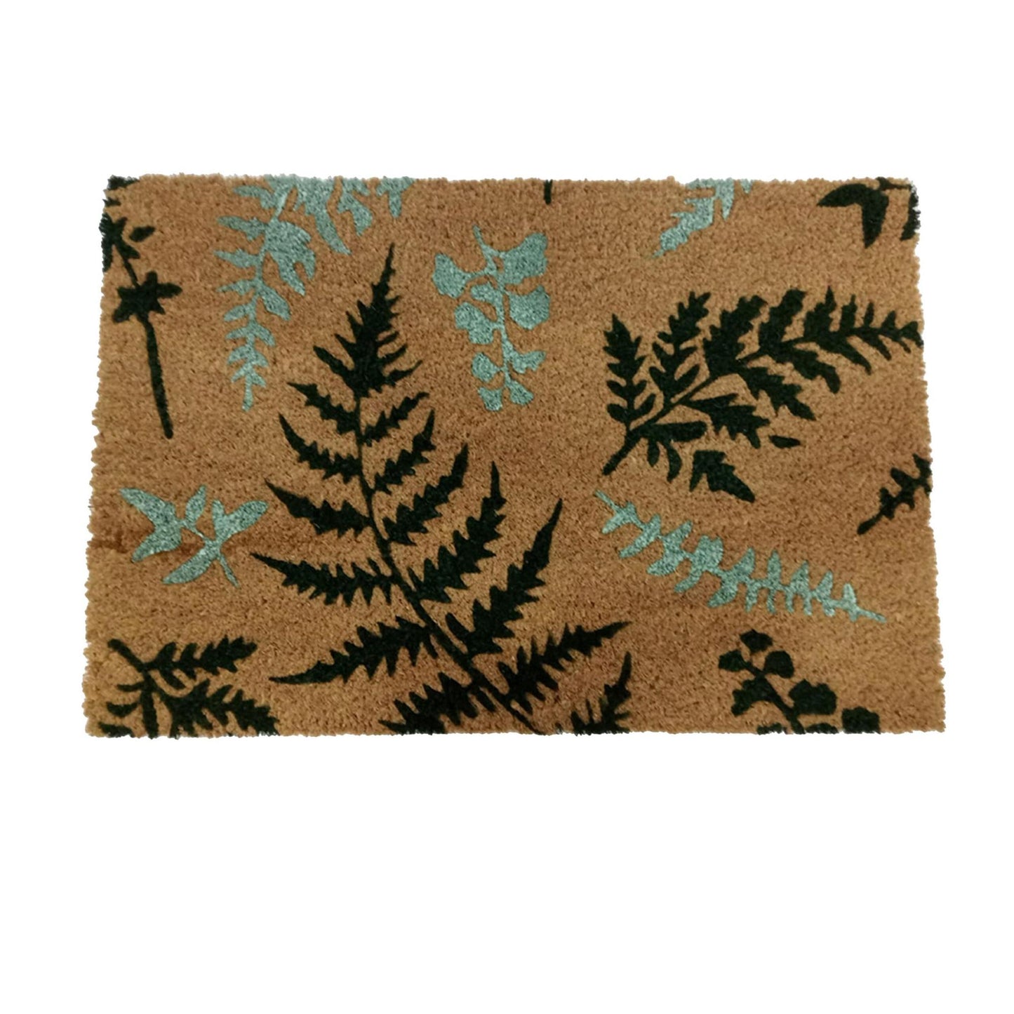 Coconut Doormat, Botanical Design, 60x40 cm, Non-Slip