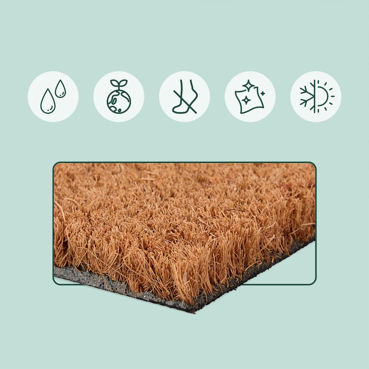 Coconut Doormat with Humorous Saying, 60 x 40 cm