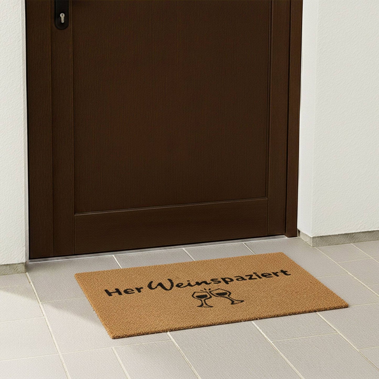 Coconut Doormat with Humorous Saying, 60 x 40 cm