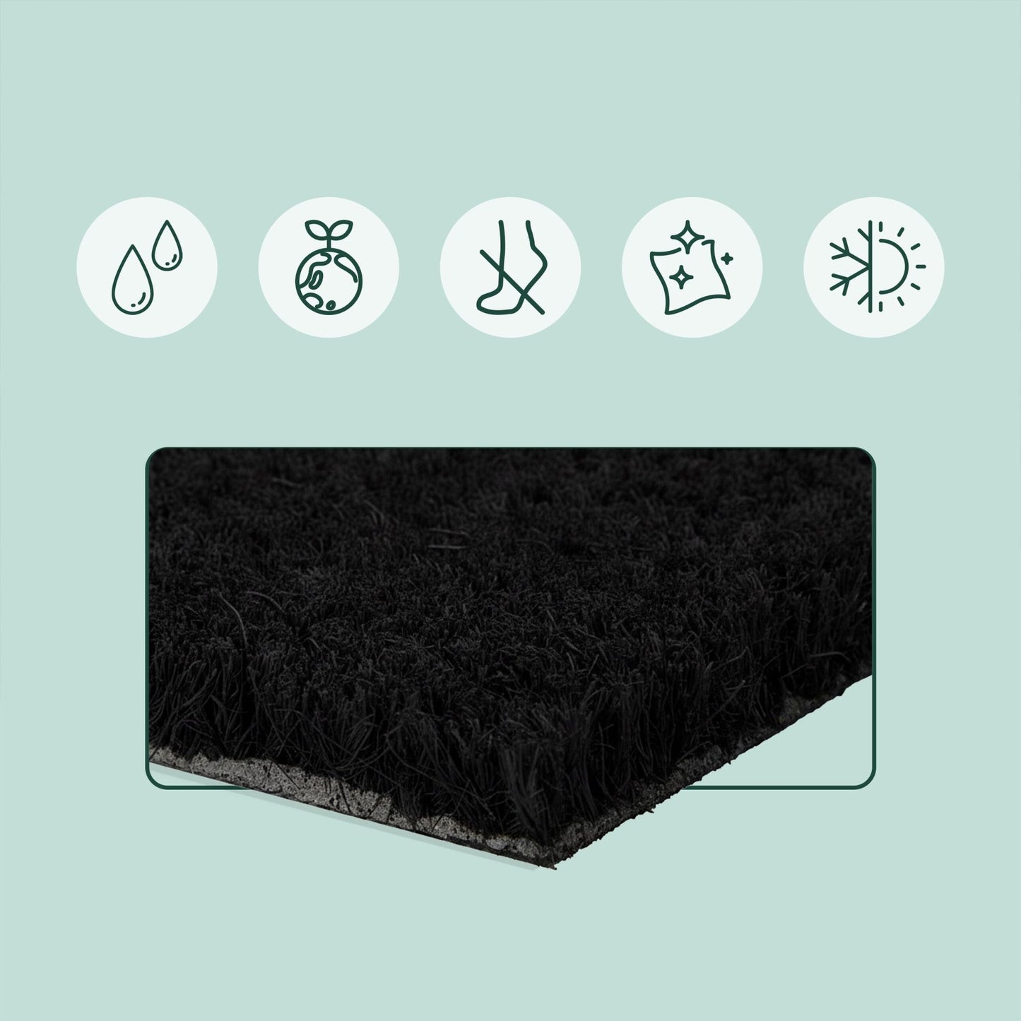 Coconut Doormat with Humorous Saying, 60x40 cm, Non-Slip