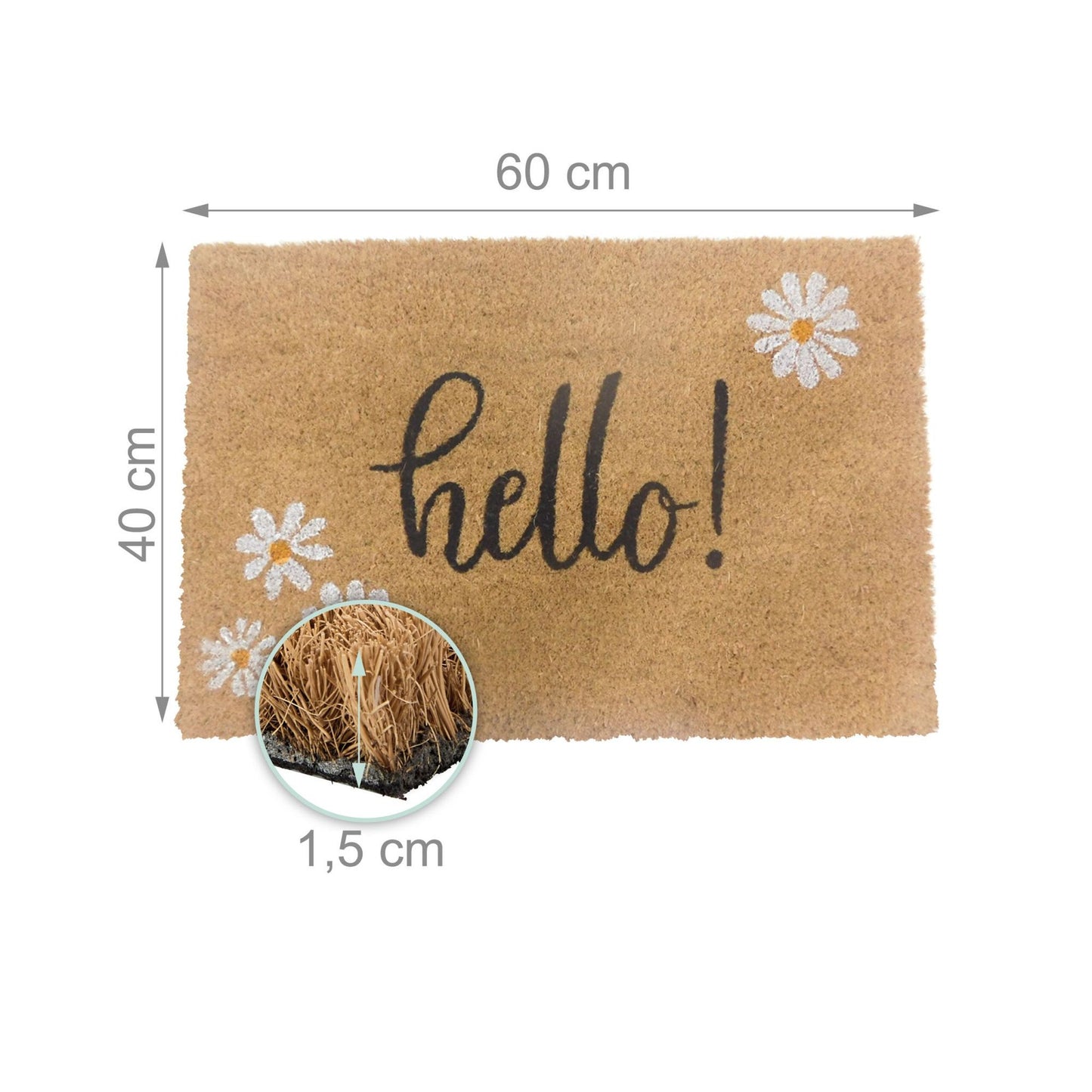 Coconut Fibre Non-Slip Welcome Mat – Indoor/Outdoor Use