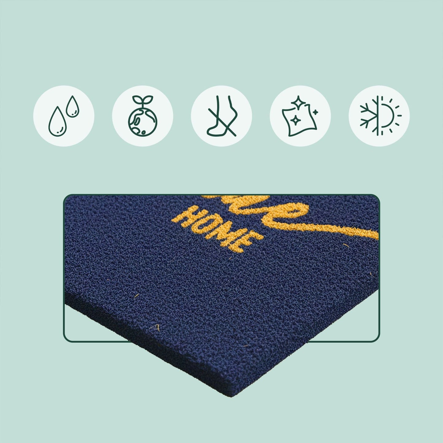 Coconut Fibre Welcome Mat – Non-Slip, Indoor/Outdoor Use