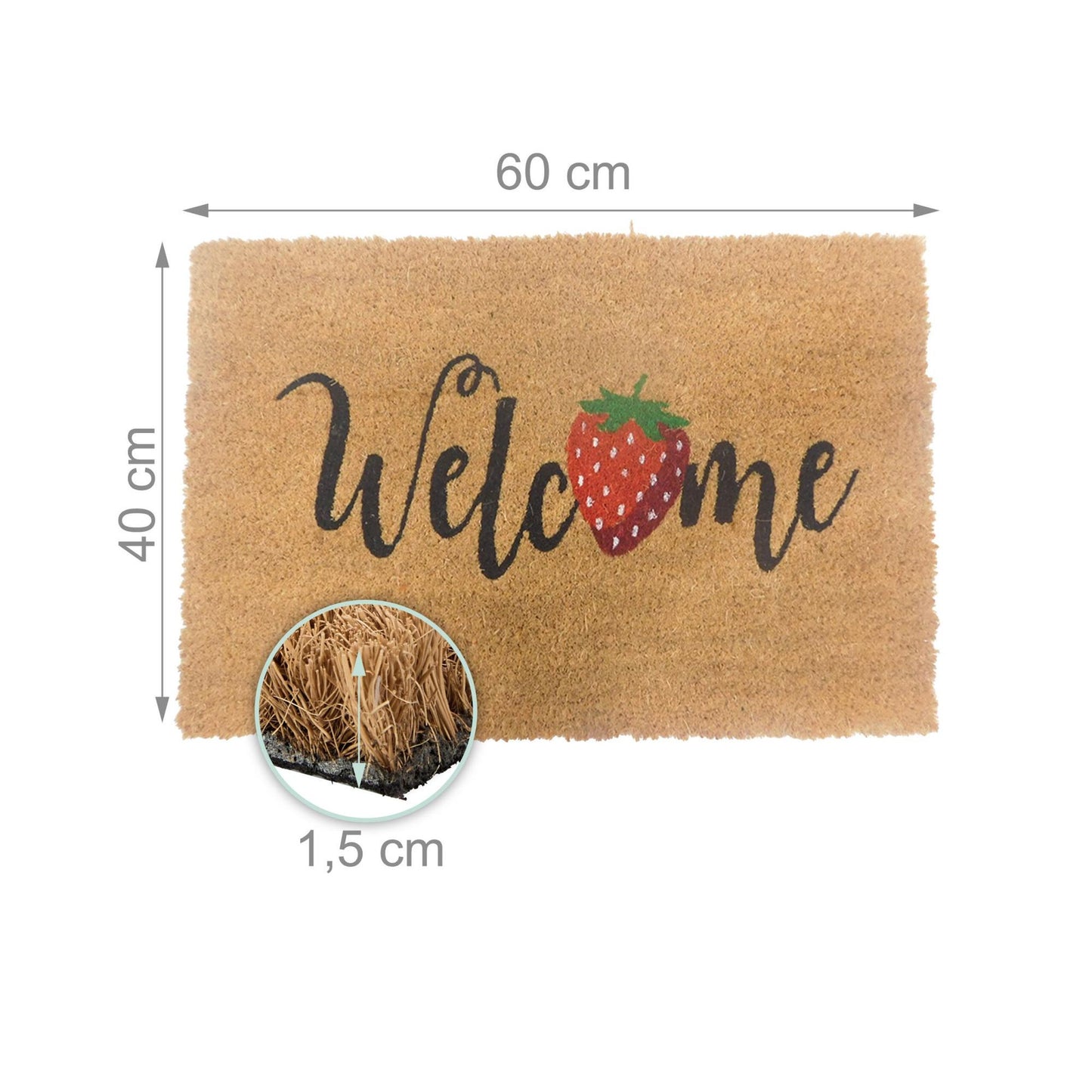 Coconut Fibre Welcome Mat – Non-Slip, Indoor/Outdoor Use