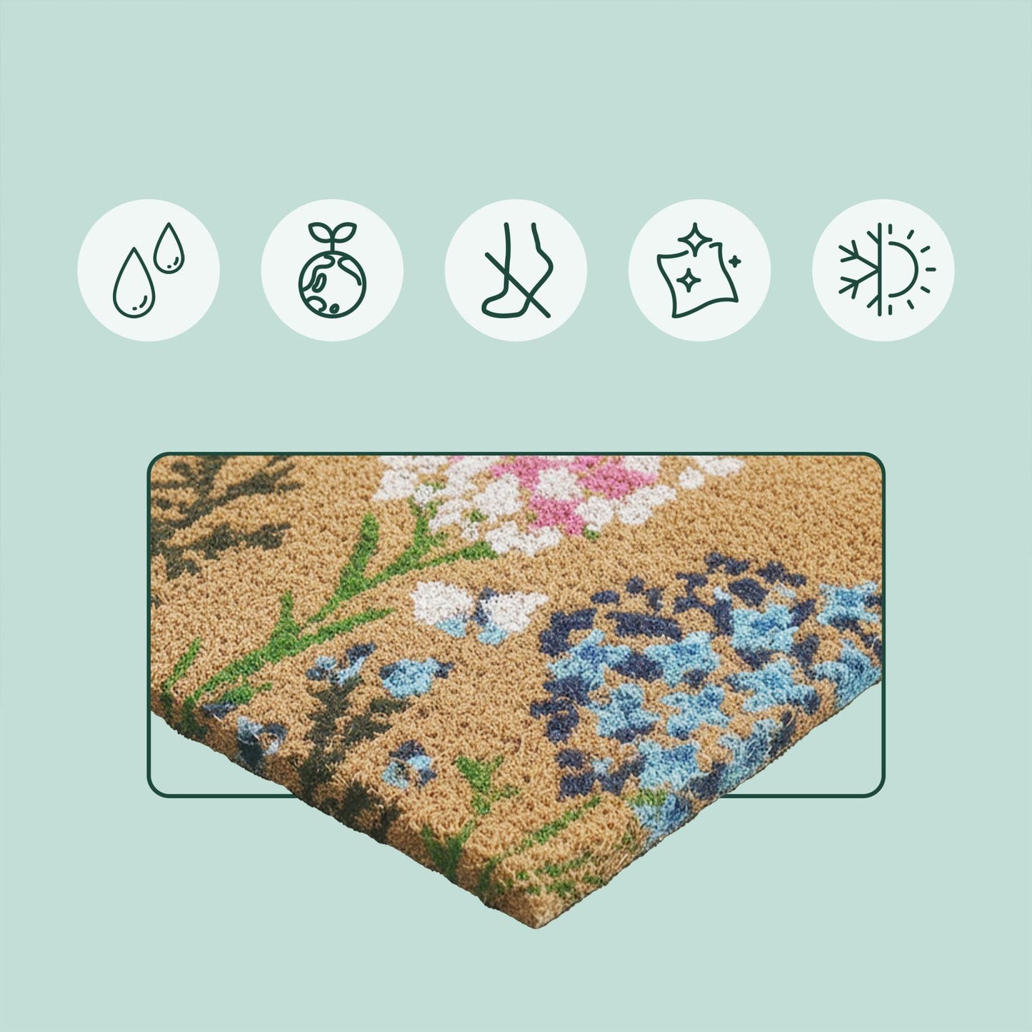 Coconut Fibre Welcome Mat – Non-Slip, Indoor/Outdoor Use