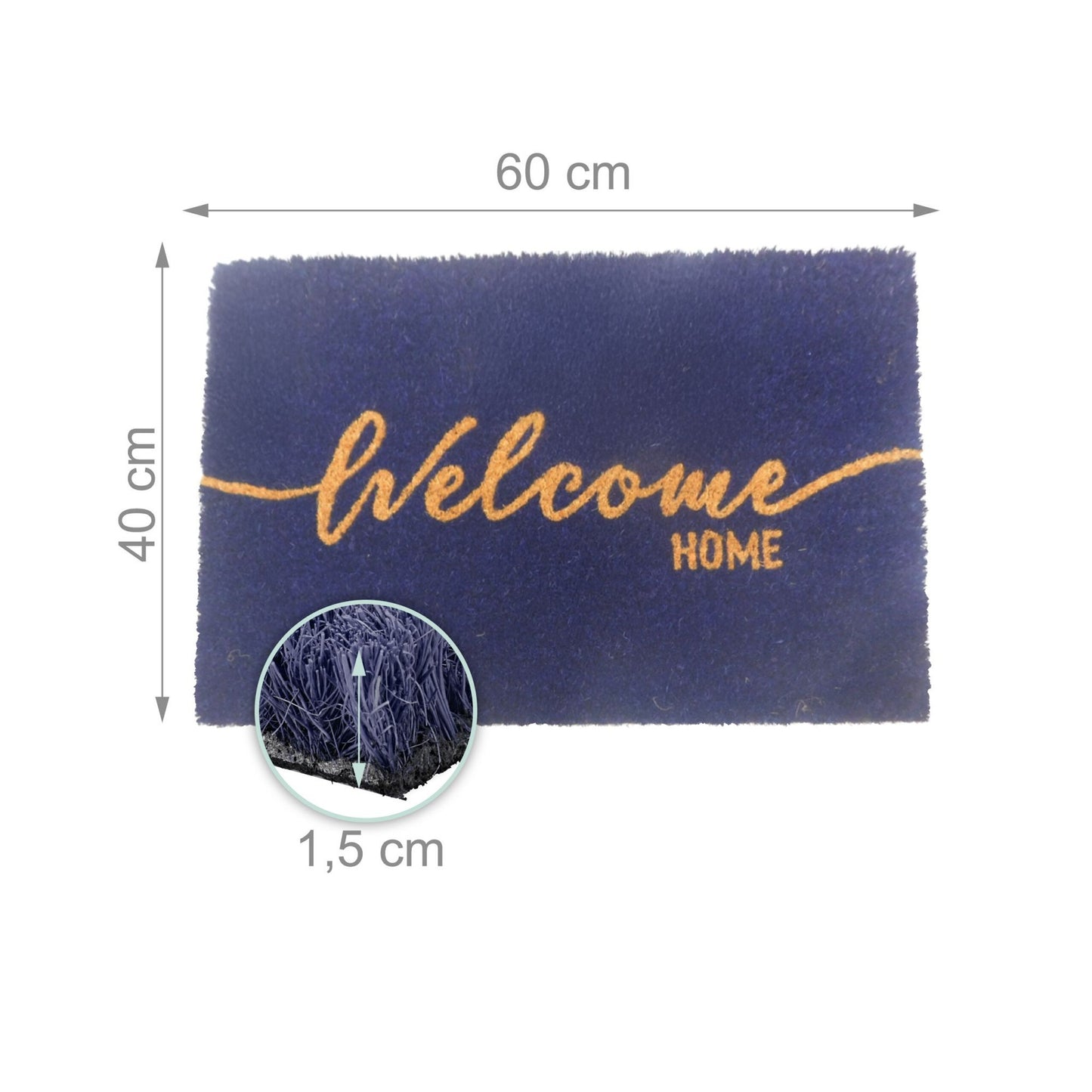 Coconut Fibre Welcome Mat – Non-Slip, Indoor/Outdoor Use