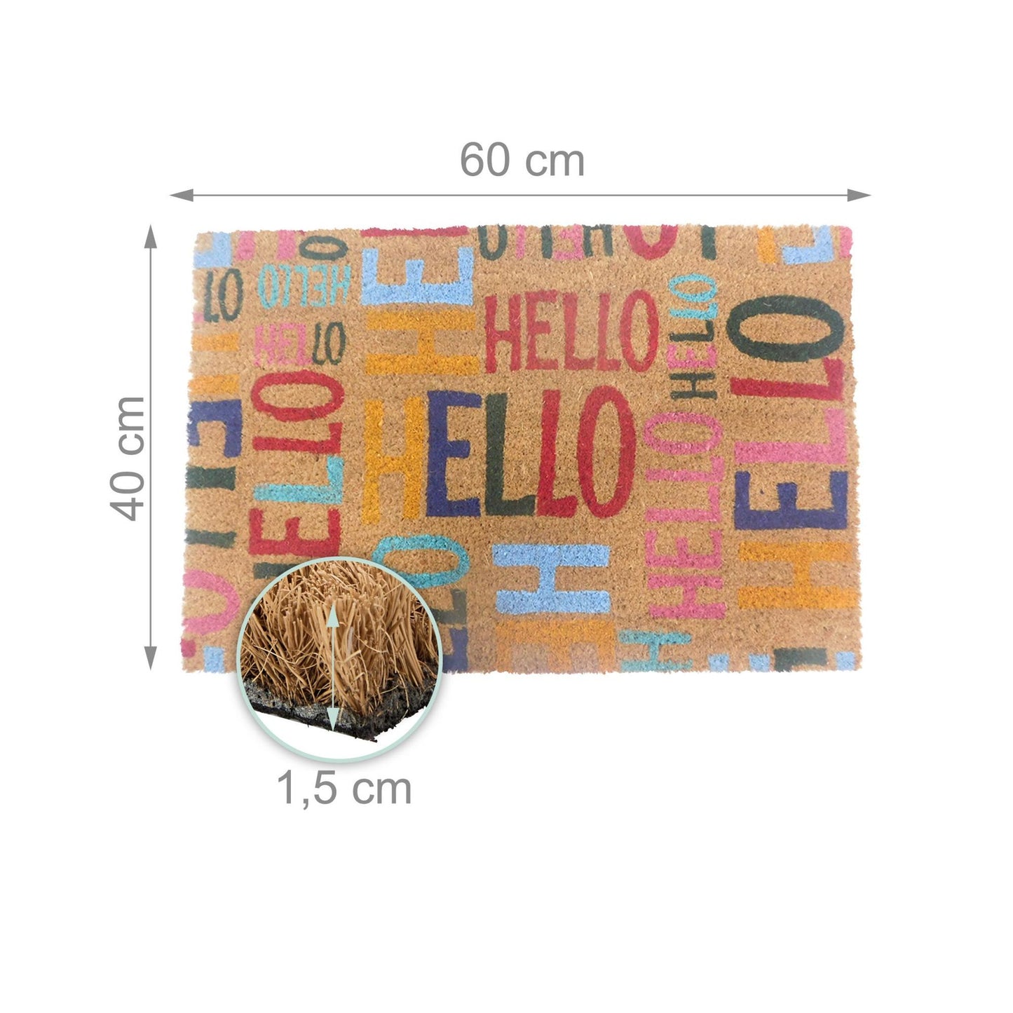 Coconut Fibre Welcome Mat – Non-Slip, Indoor/Outdoor Use