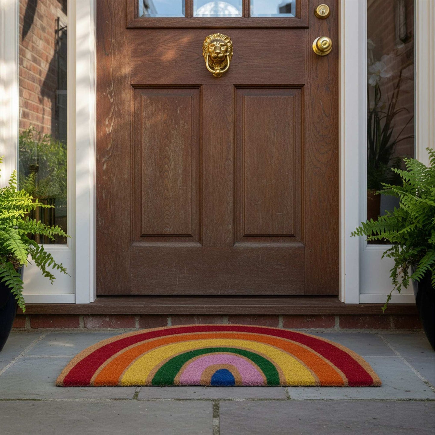 Coconut Half-Round Doormat, 80x50 cm, Non-Slip