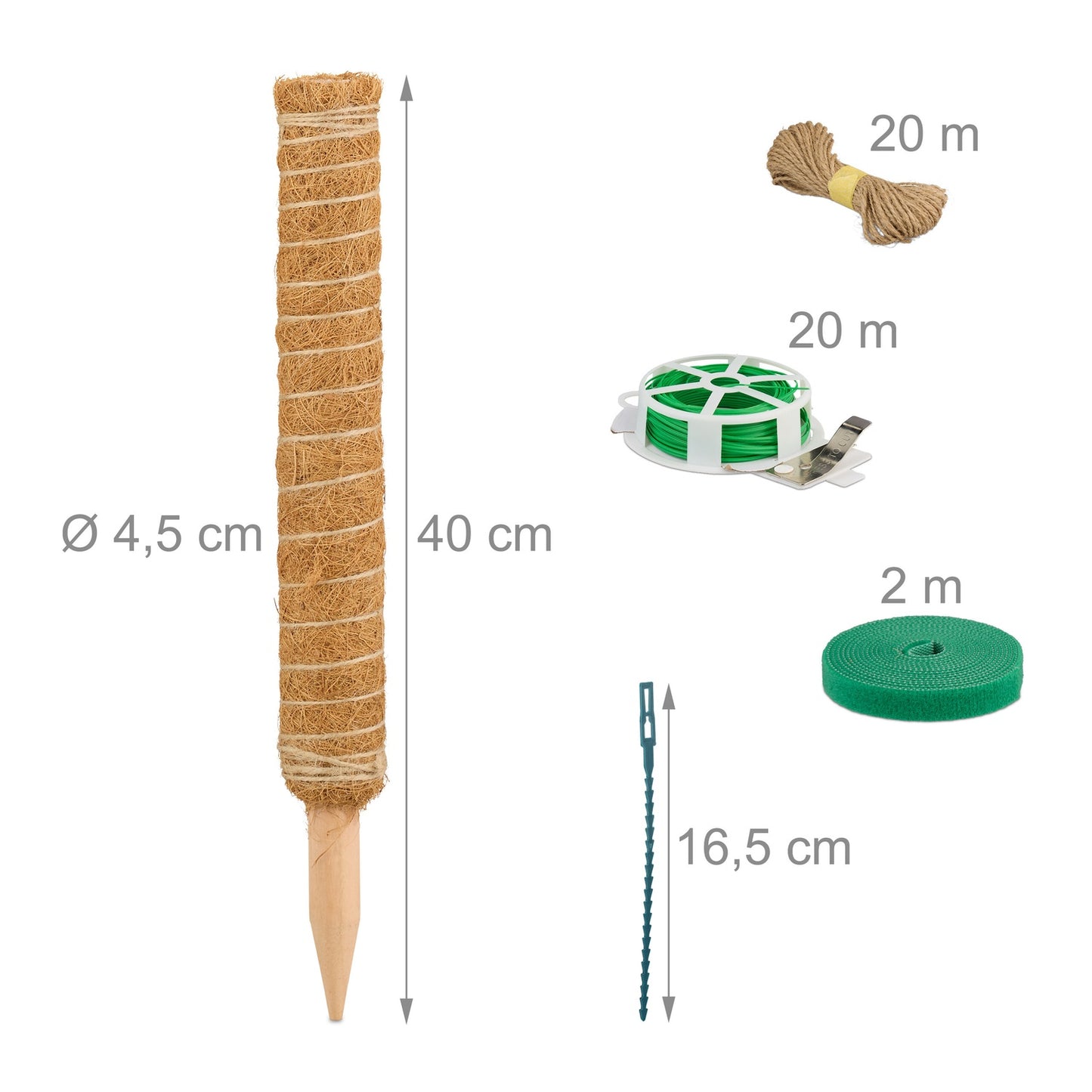 Coconut bars 4-pack 40 cm with accessories