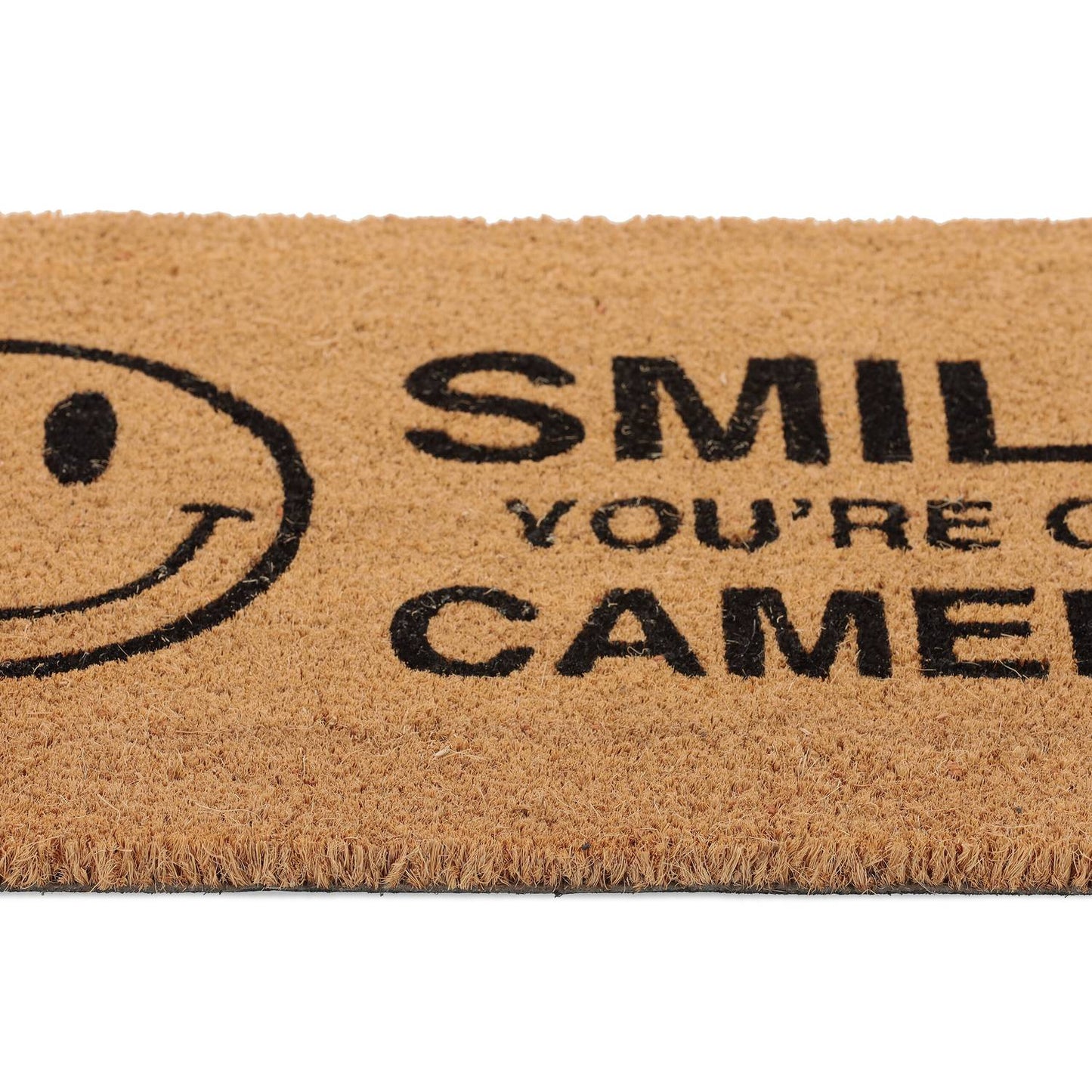 Coconut doormat "Smile you're on camera"