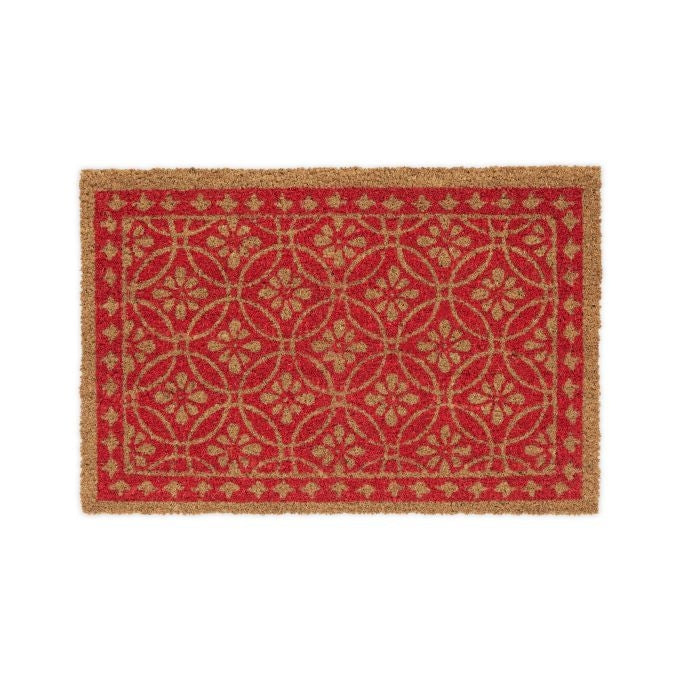 Coconut doormat floral pattern