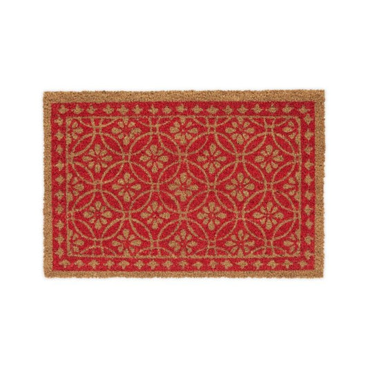 Coconut doormat floral pattern