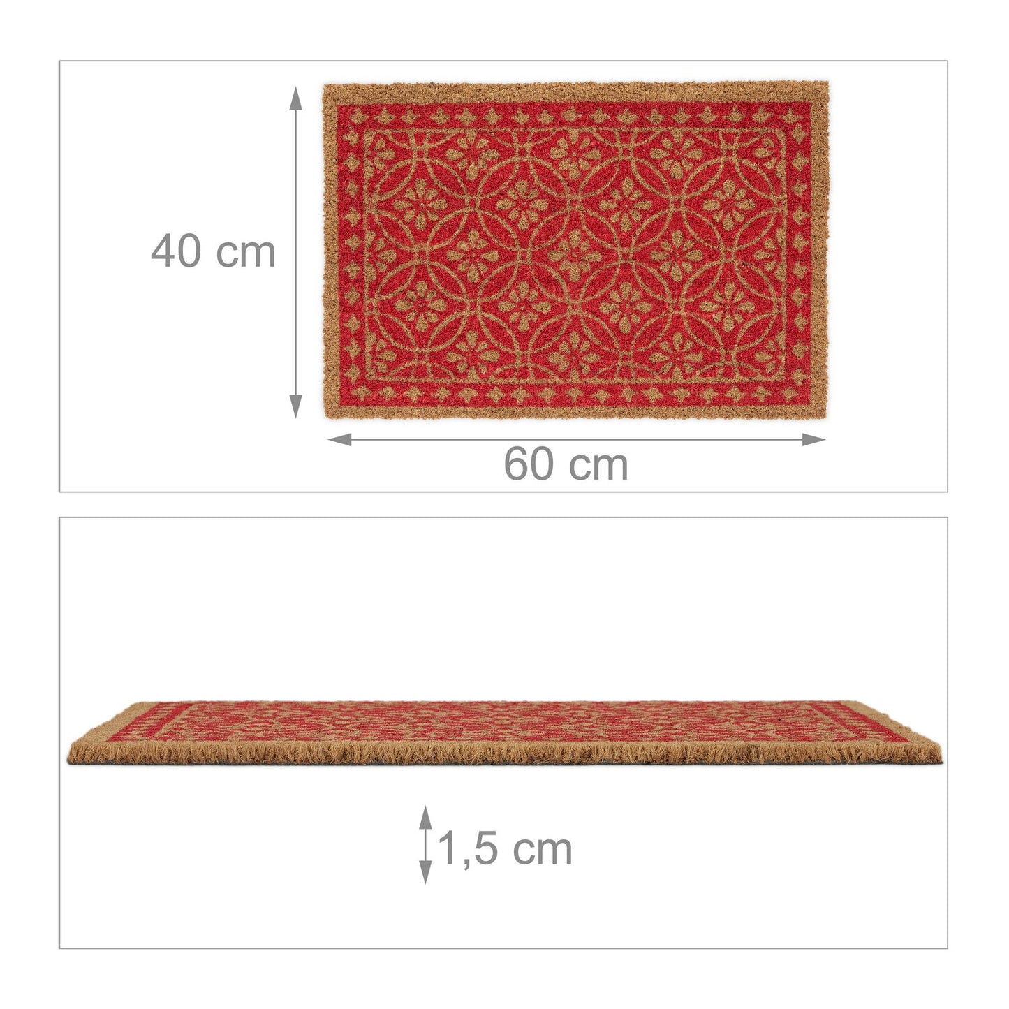 Coconut doormat floral pattern