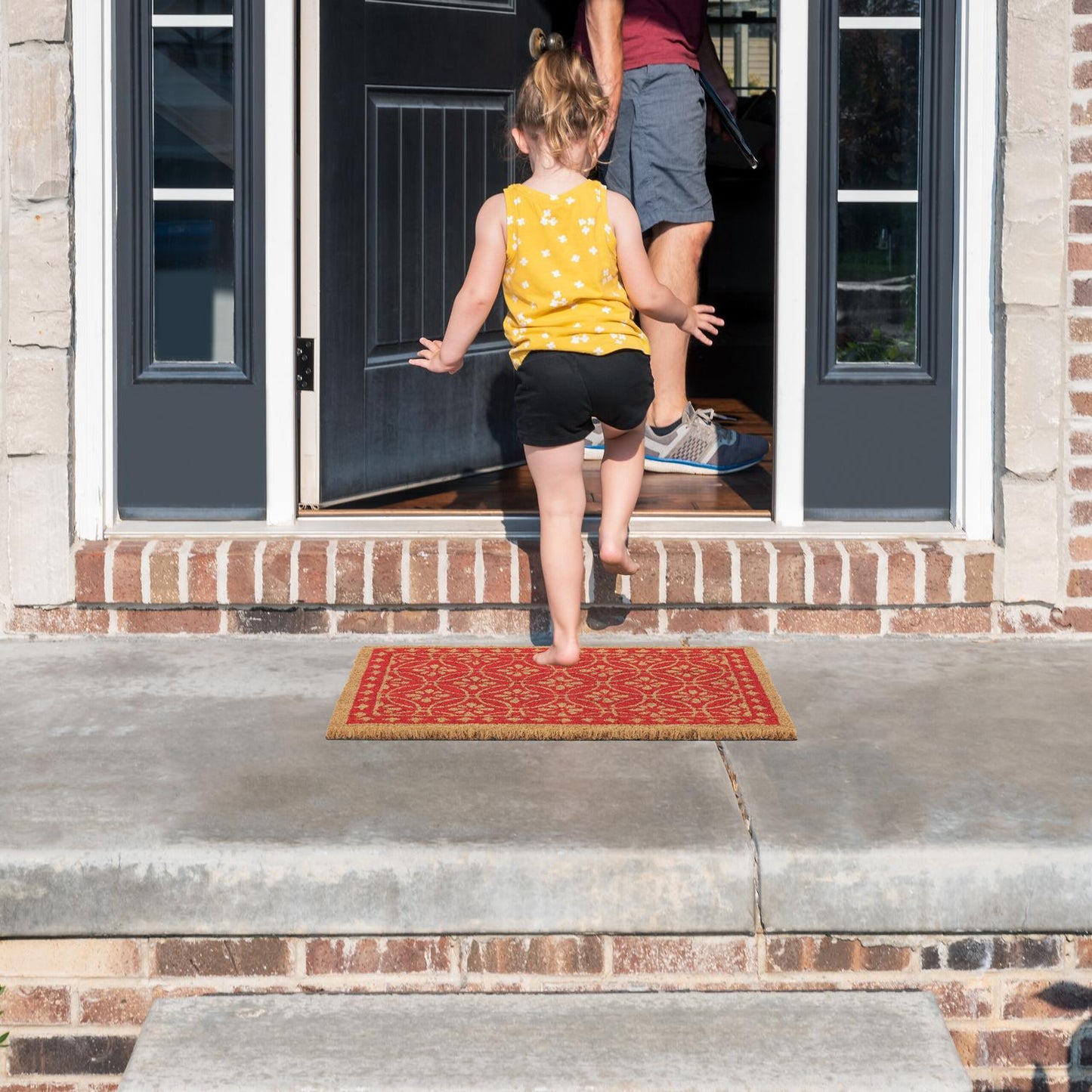Coconut doormat floral pattern