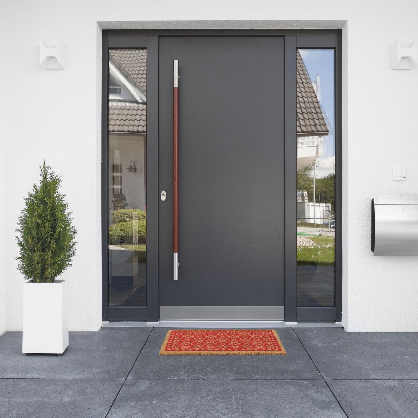 Coconut doormat floral pattern