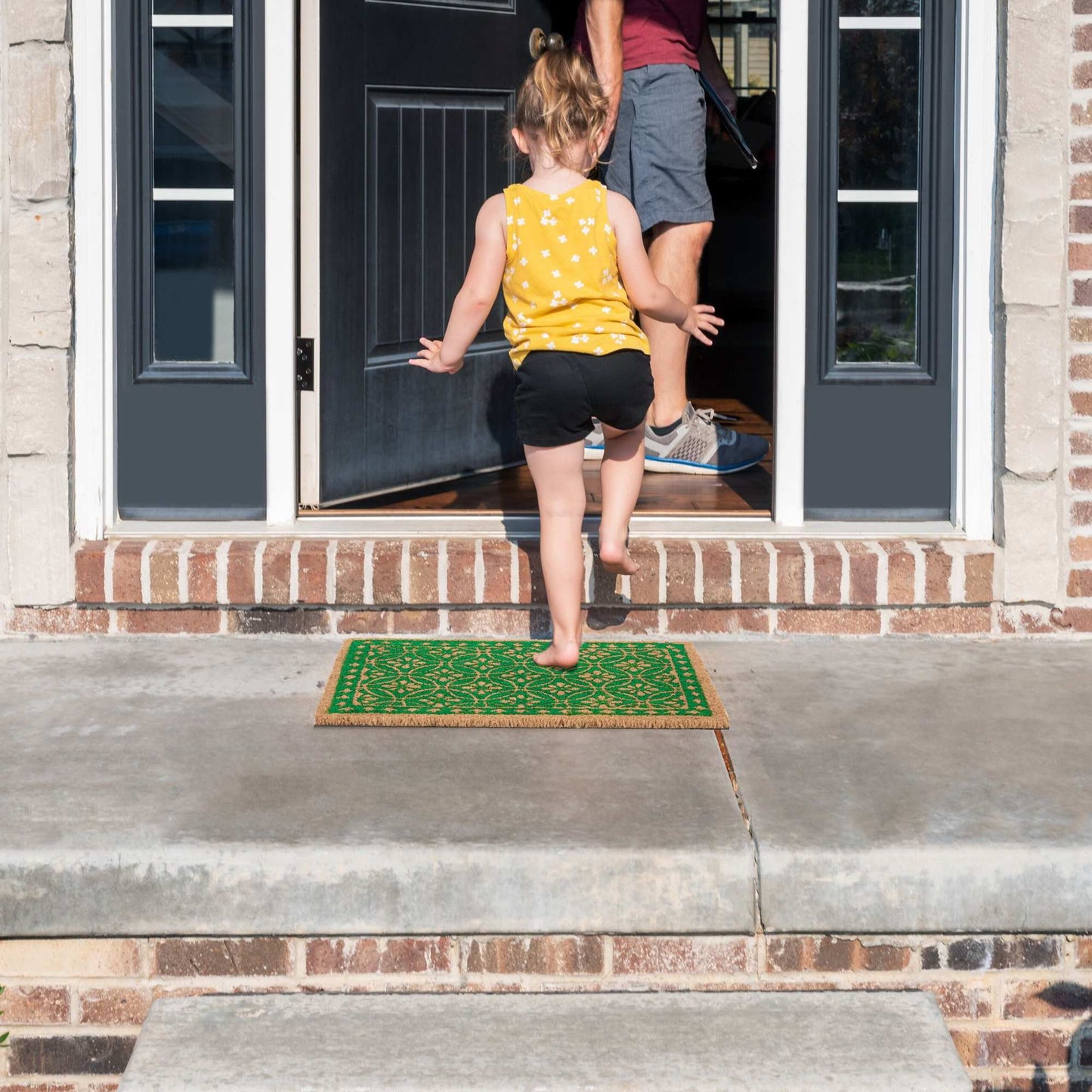 Coconut doormat floral pattern