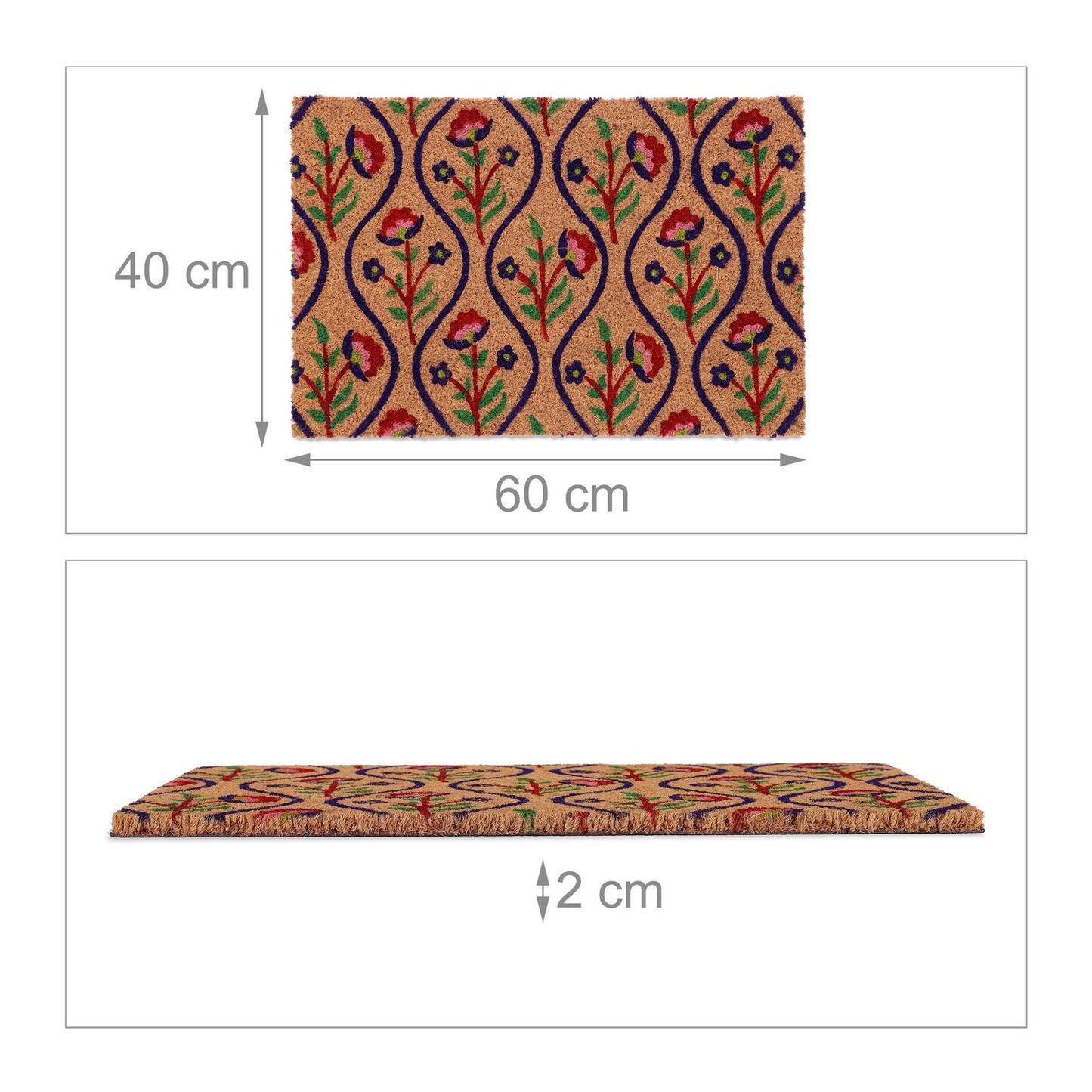 Coconut doormat flowers
