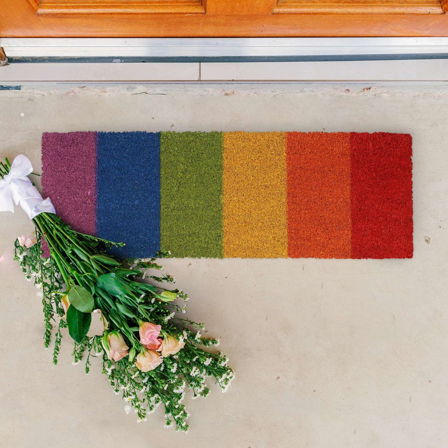 Coconut door mat rainbow