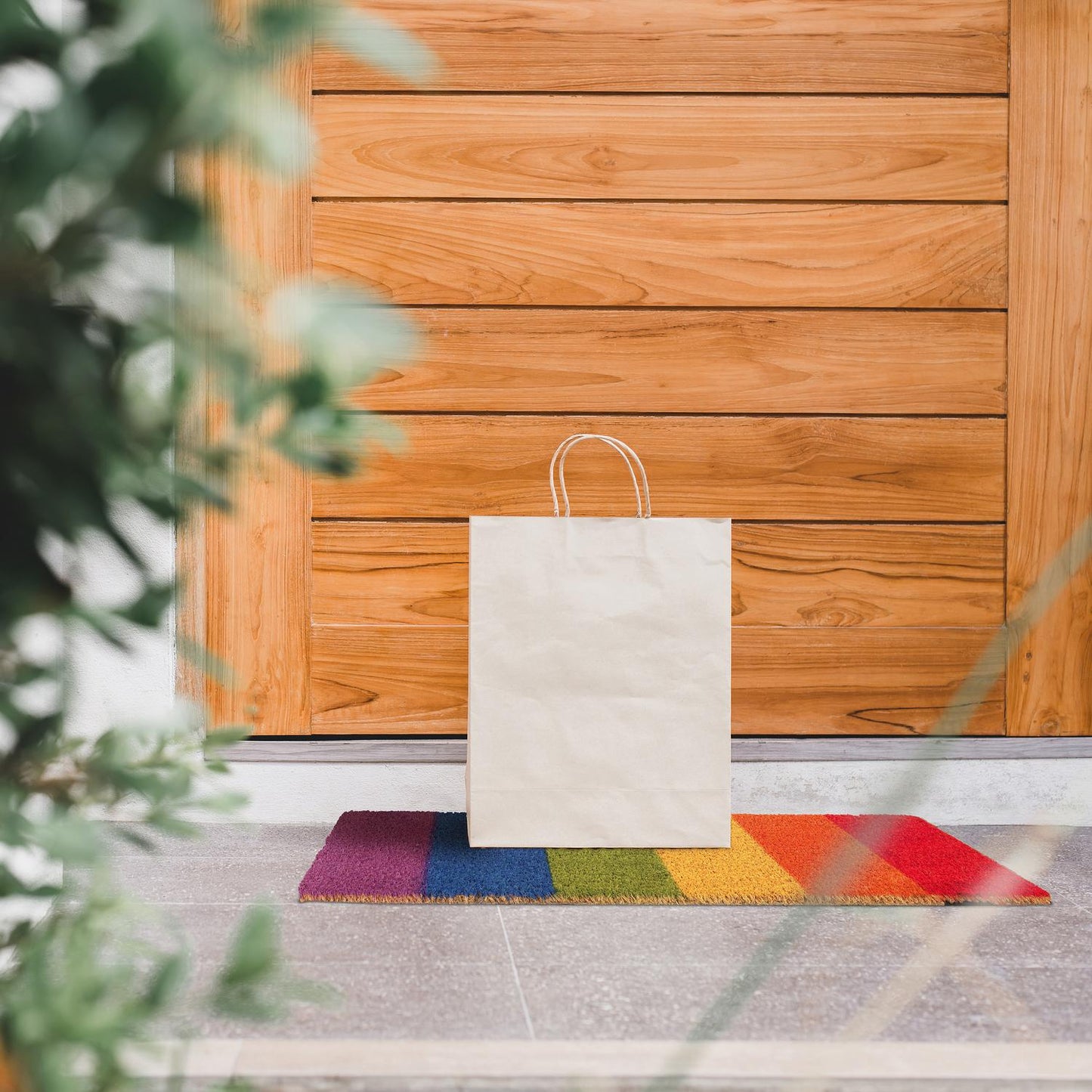 Coconut door mat rainbow