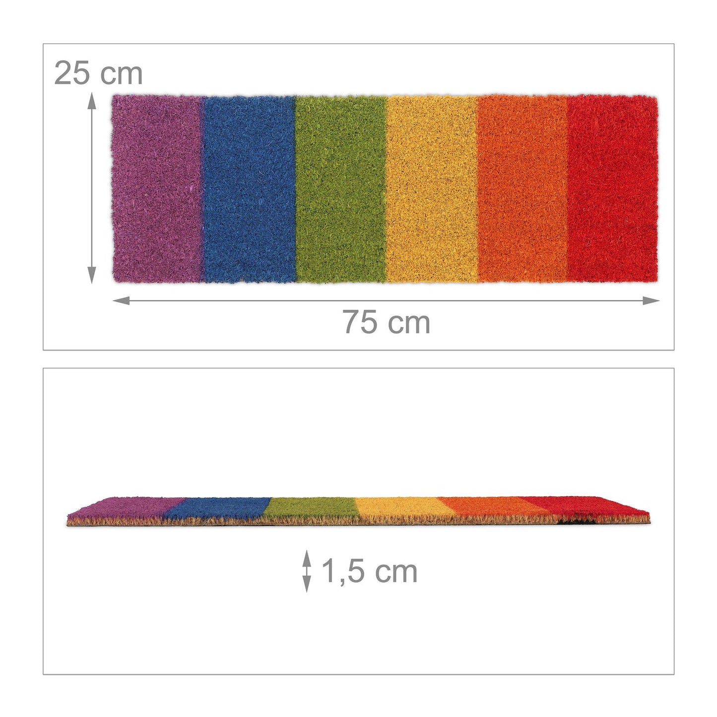 Coconut door mat rainbow