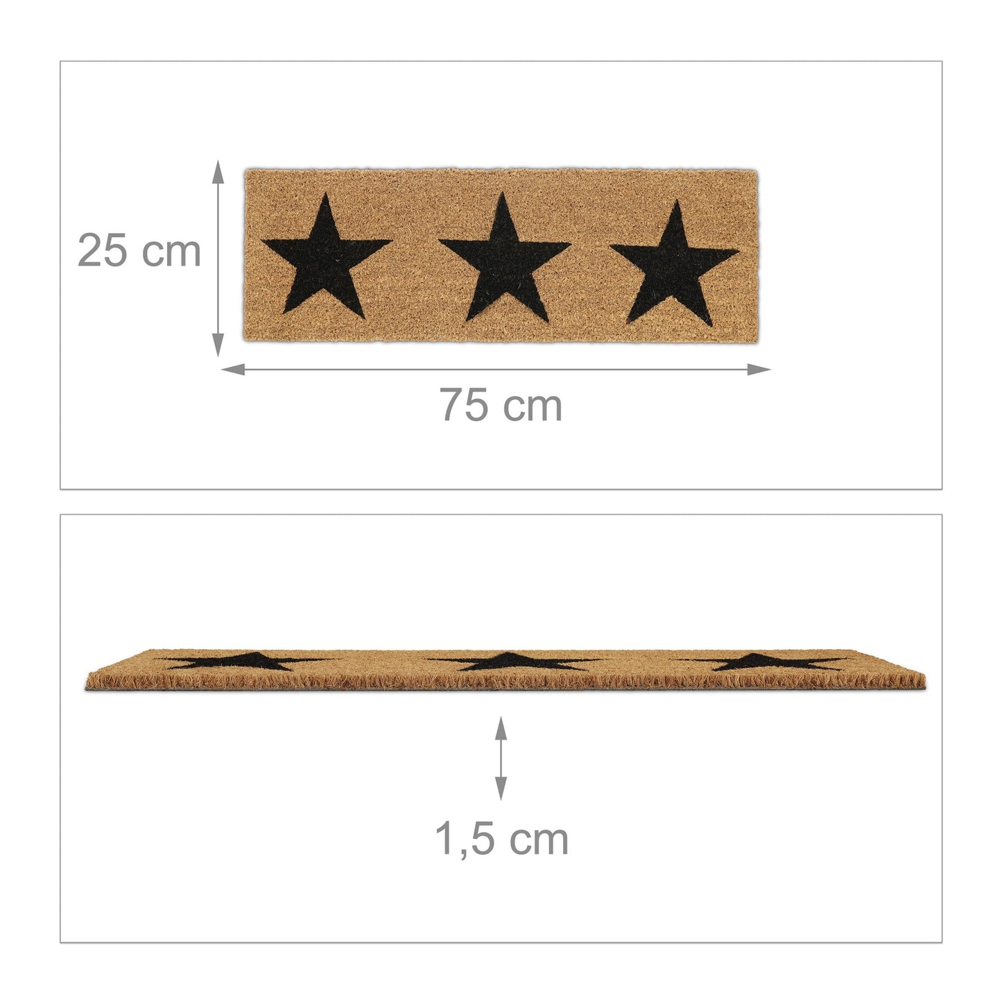 Coconut door mat stars narrow