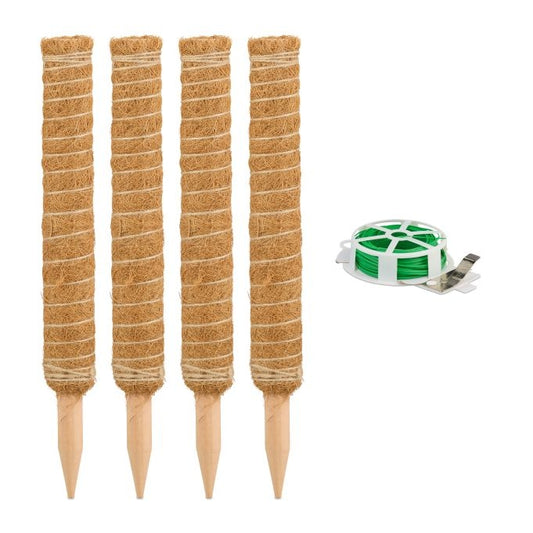 Coconut sticks 4-pack 40 cm with floral wire
