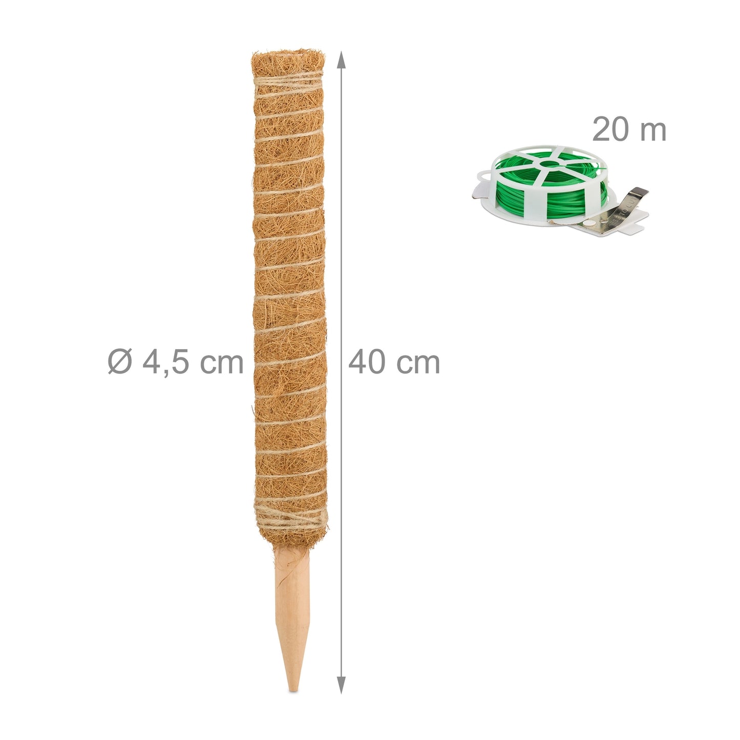 Coconut sticks 4-pack 40 cm with floral wire