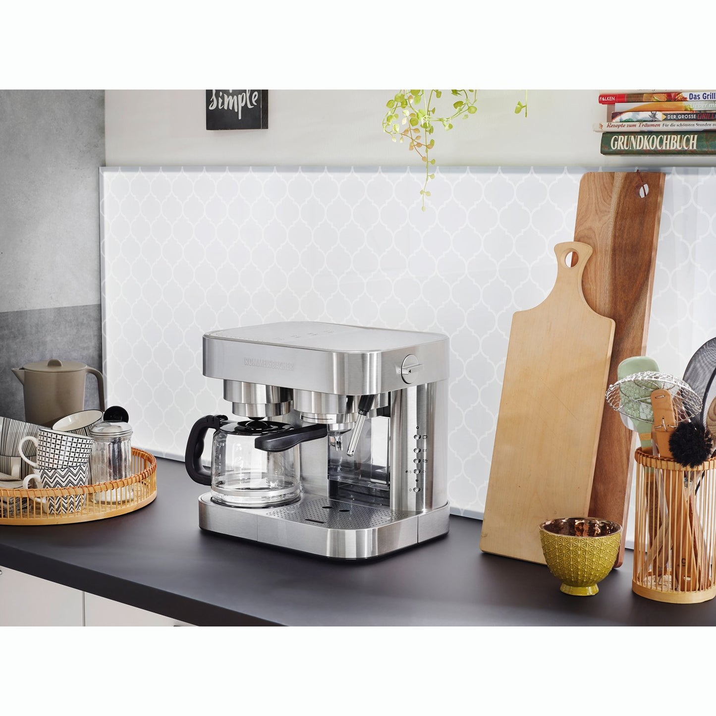 Coffee & Espresso Maker – Stainless Steel, 10-Cup, 19-Bar