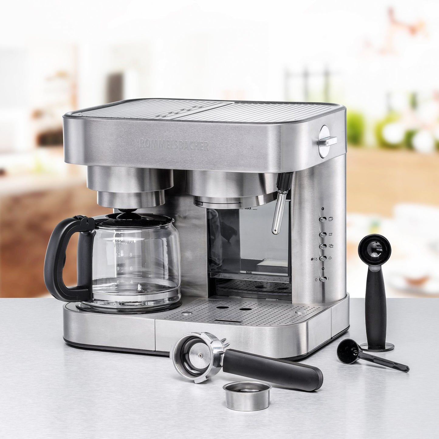 Coffee & Espresso Maker – Stainless Steel, 10-Cup, 19-Bar