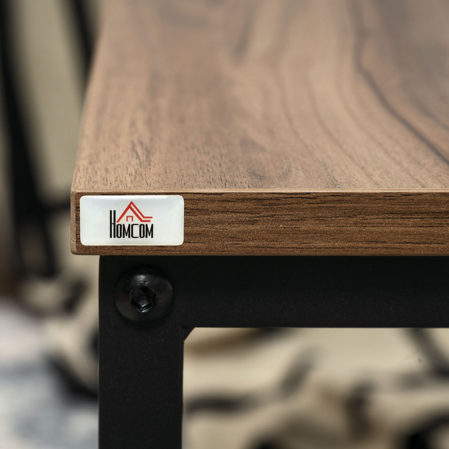 Industrial Wood Look Coffee table set, steel frame, set of 2