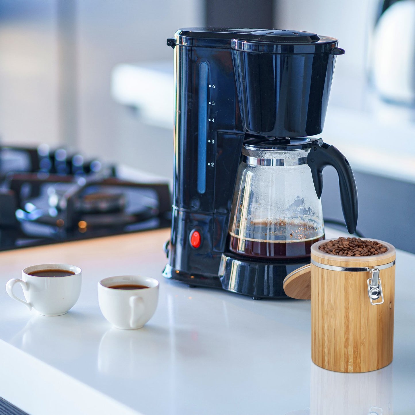 Coffee can in bamboo