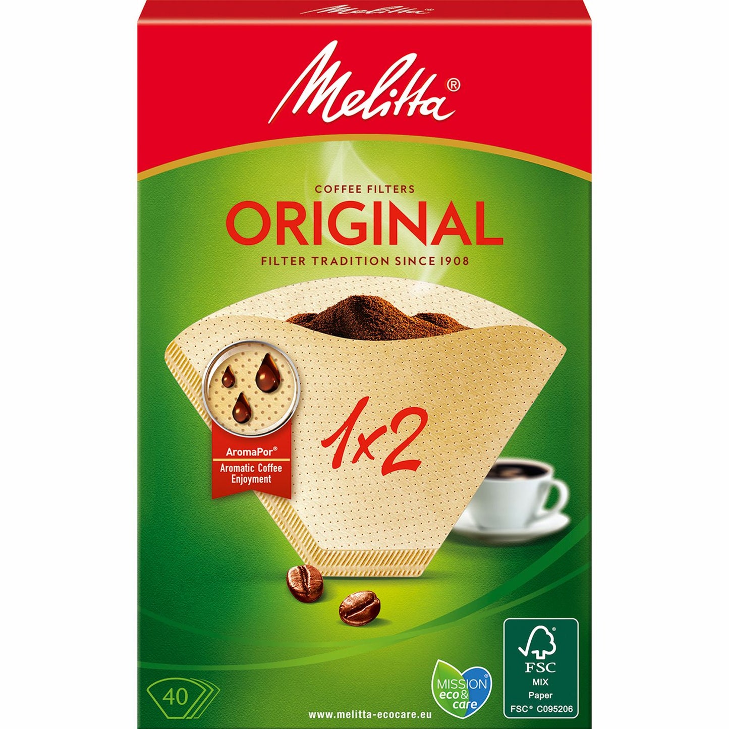 Coffee filter 1X2 40pack (Note 18 dfp)