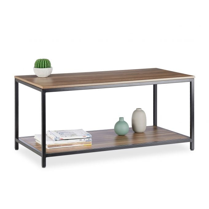 Coffee table with metal frame