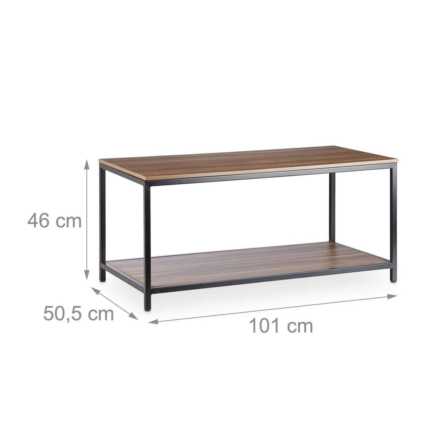 Coffee table with metal frame