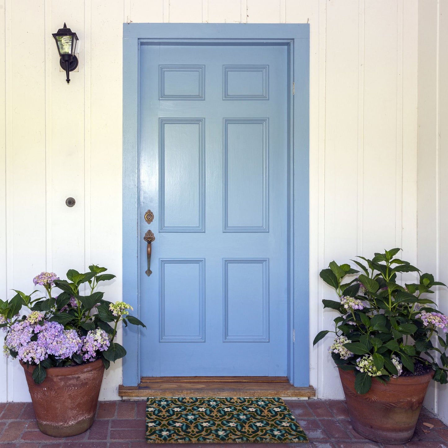 Coir Doormat – Oriental Floral Design, Non-Slip, Durable