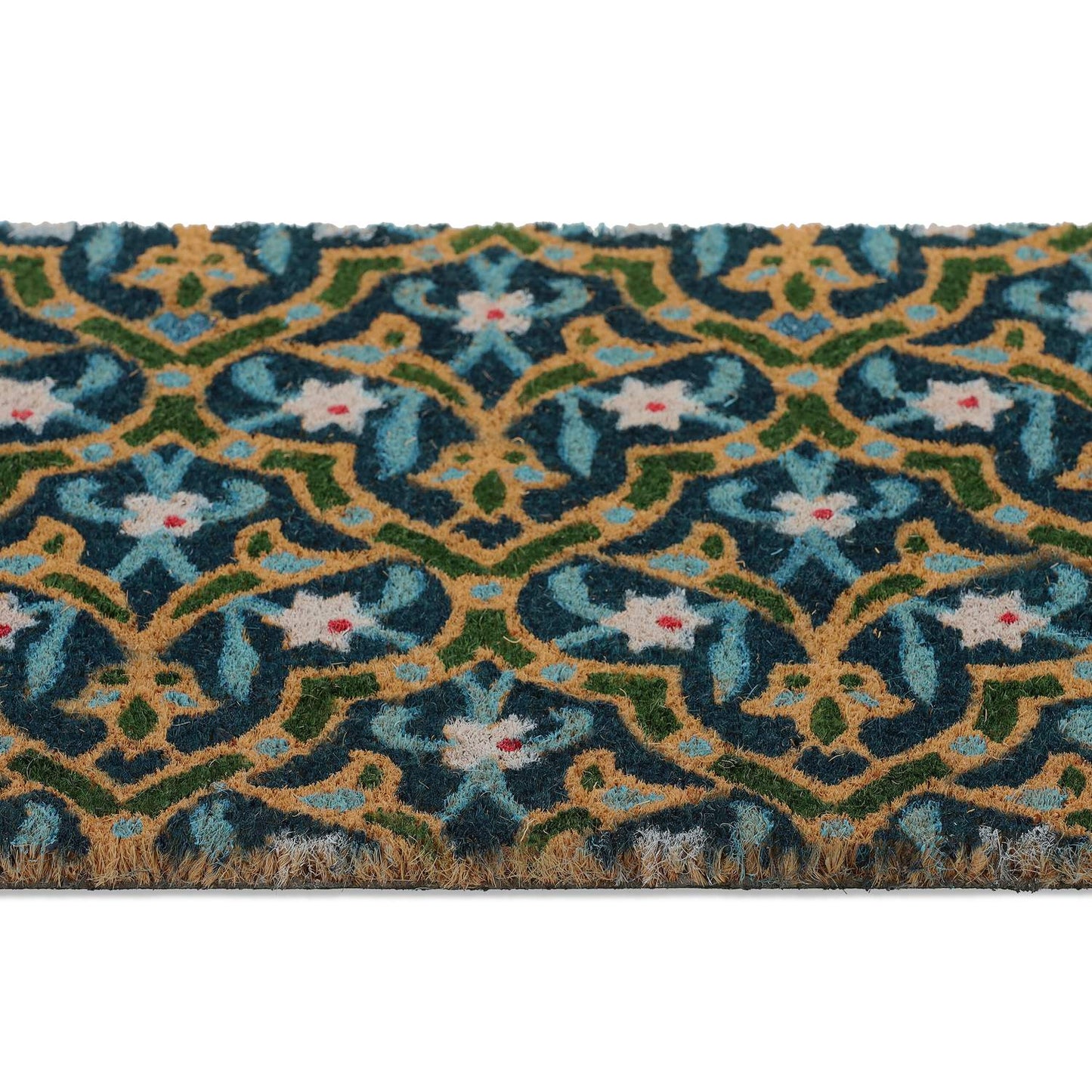 Coir Doormat – Oriental Floral Design, Non-Slip, Durable