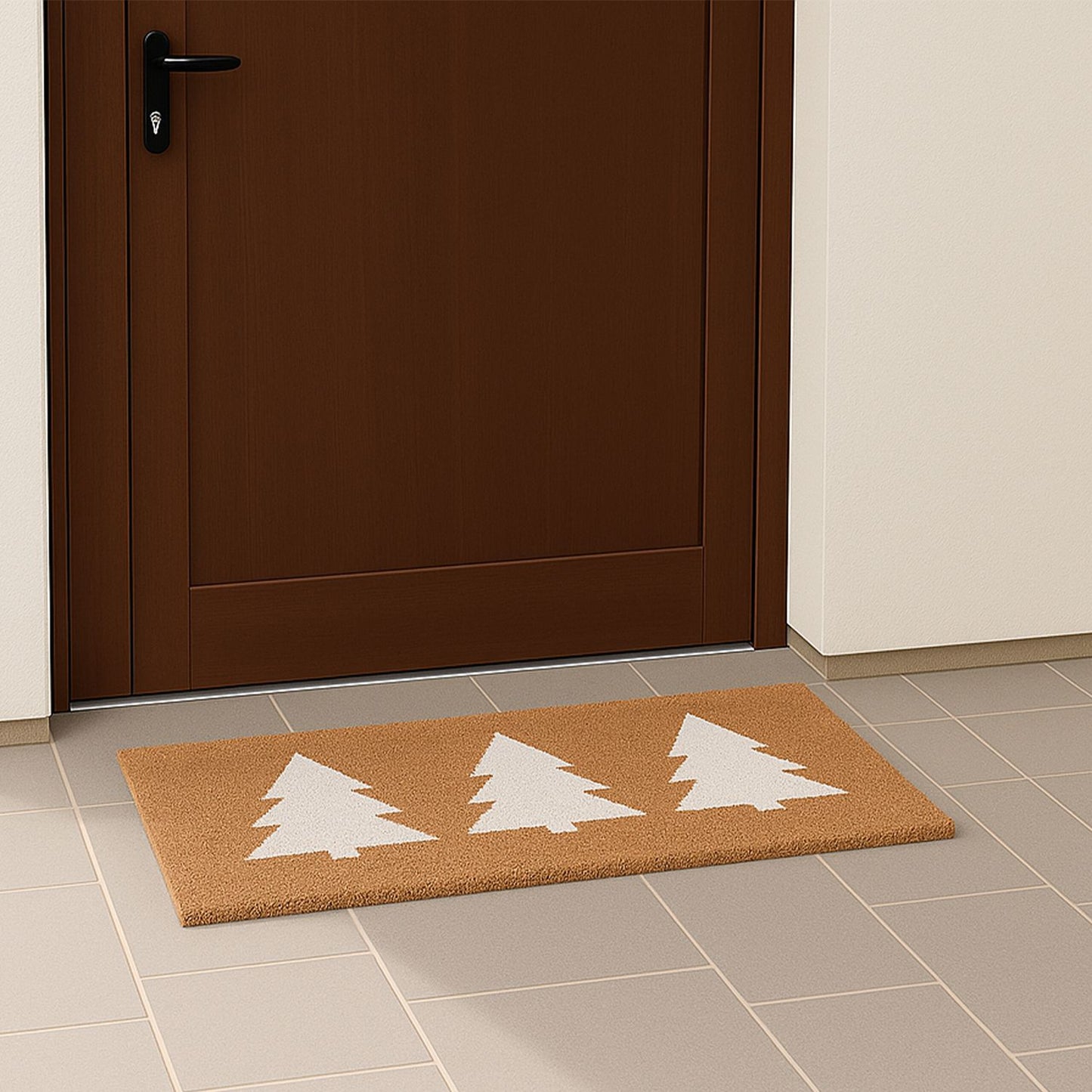 Coir Doormat – Pine Tree Design, Indoor/Outdoor Use