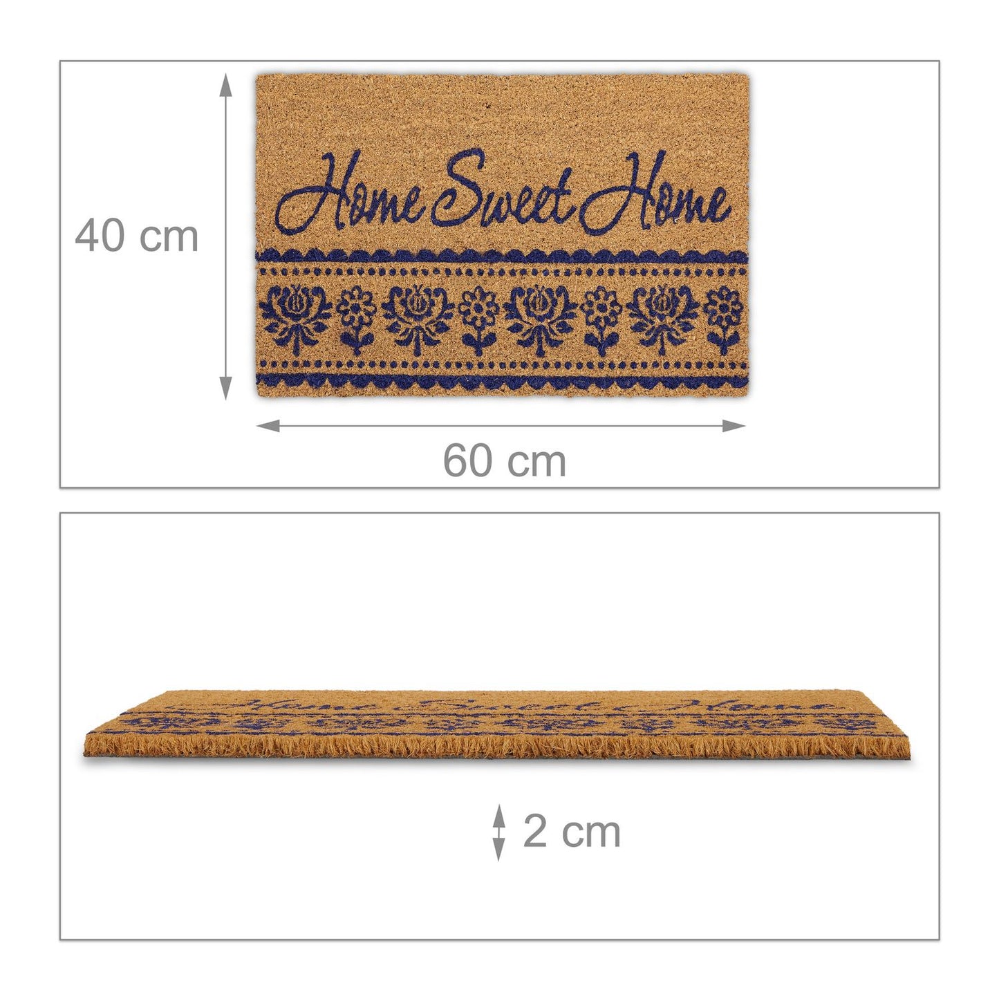 Coir Doormat with Slip-Resistant PVC Backing